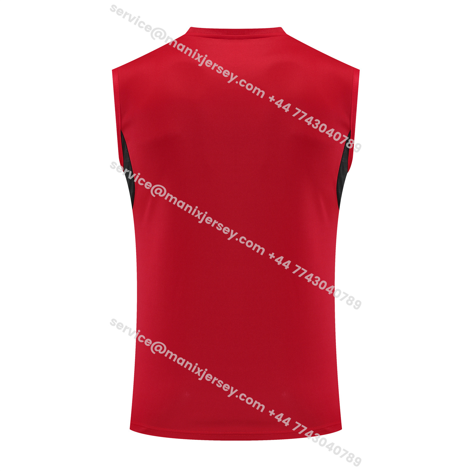 ManixJersey.com | Manchester United 25-26 Vest Training Set - Pure Red Vest & Black Shorts -Customize Name, Number and Patch | Worldwide Shipping