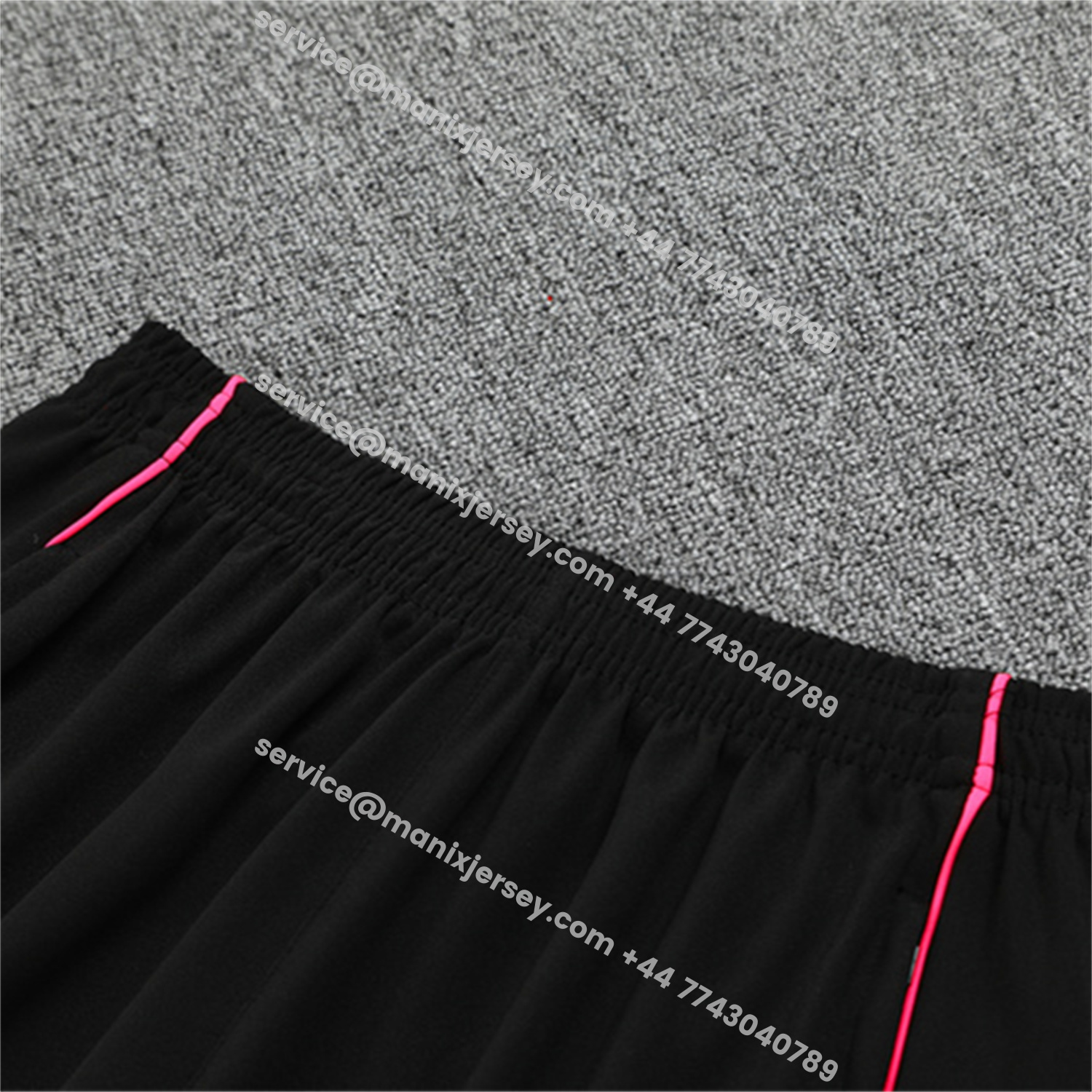 ManixJersey.com | Arsenal 25-26 Kids Long Sleeve Training Set - Pink Logo Balck Top & Black Pants -Customize Name, Number and Patch | Worldwide Shipping