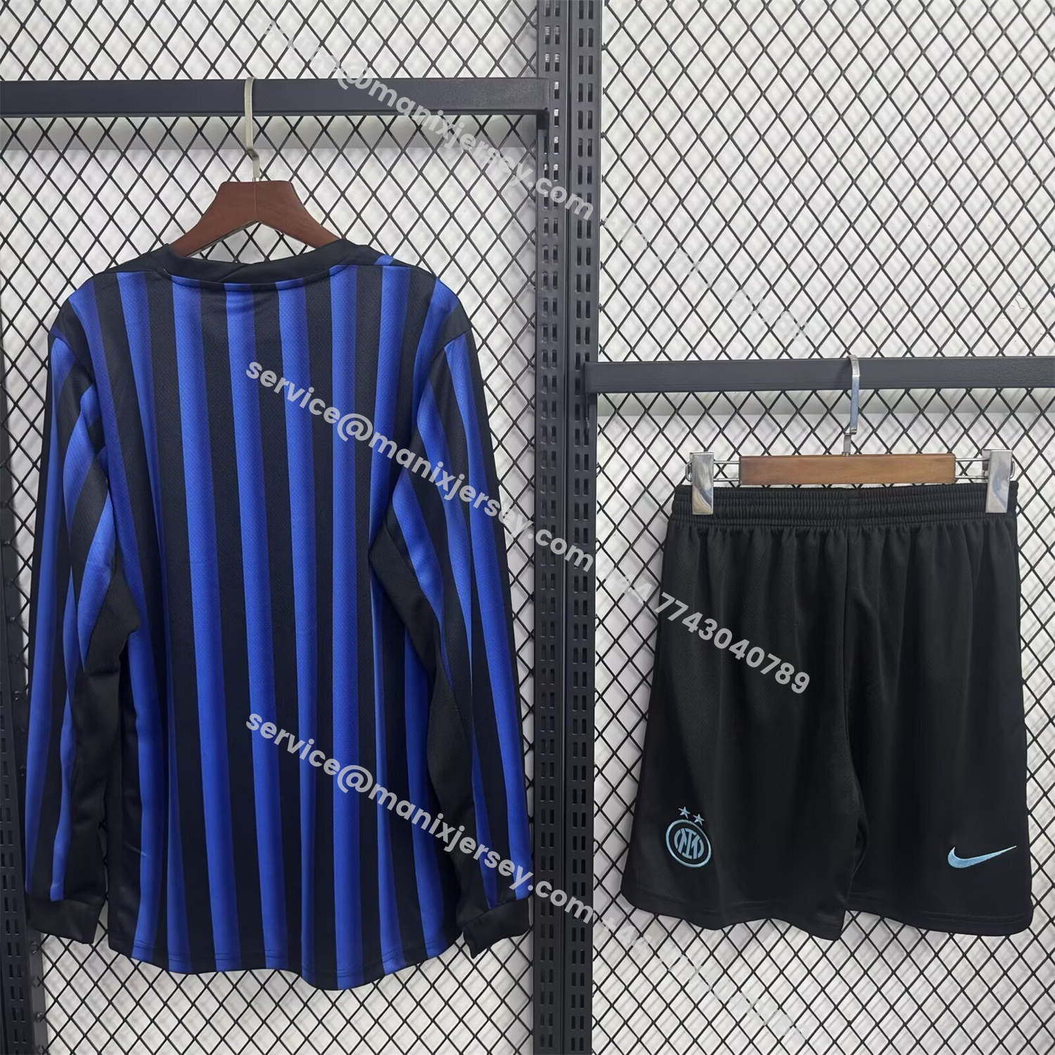 ManixJersey.com | Inter Milan 25-26 Home Long Sleeves Kids Kit -Customize Name, Number and Patch | Worldwide Shipping