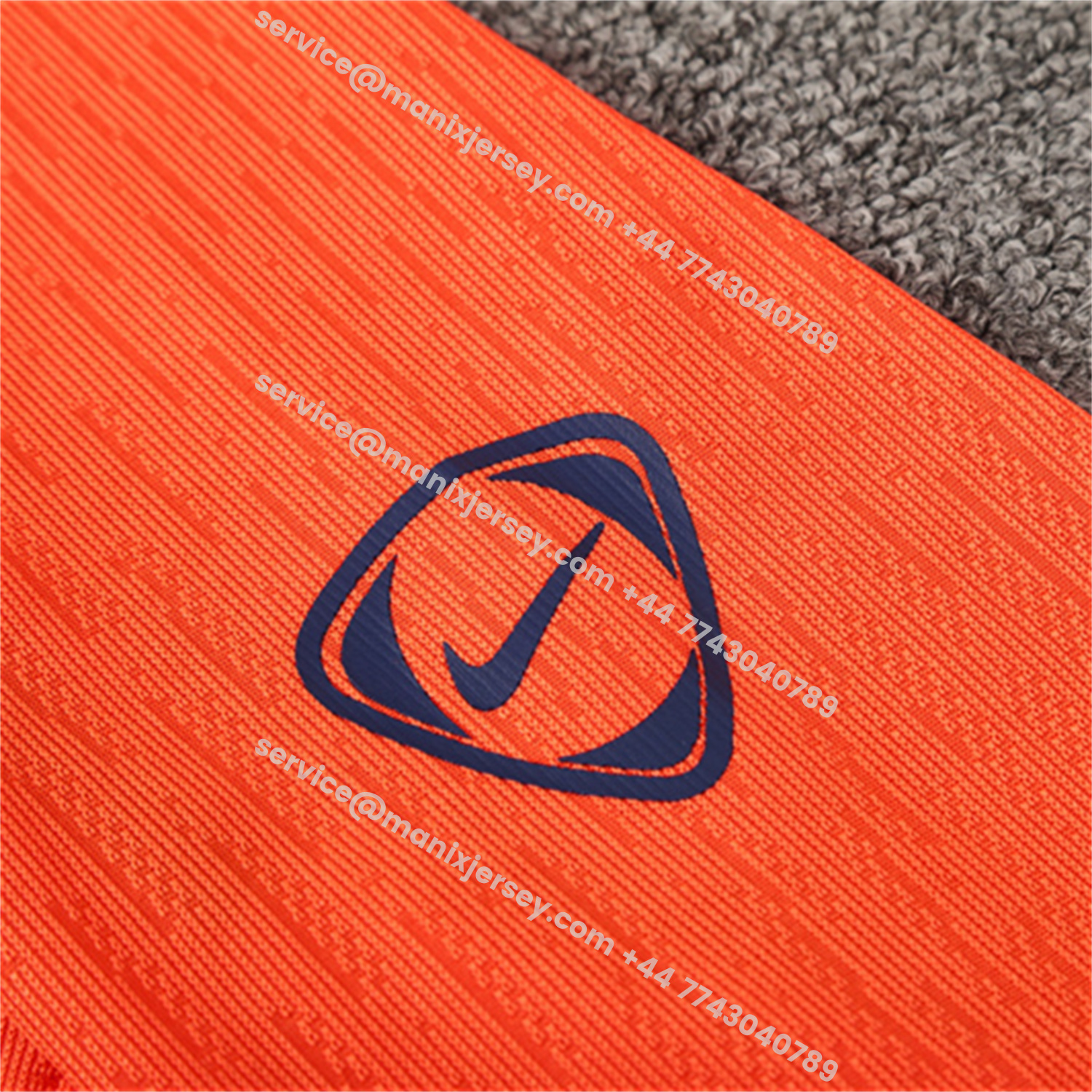 ManixJersey.com | Barcelona 25-26 Kids Long Sleeve Training Set - Orange Top Royal Blue Sponsor & Royal Blue Pants -Customize Name, Number and Patch | Worldwide Shipping