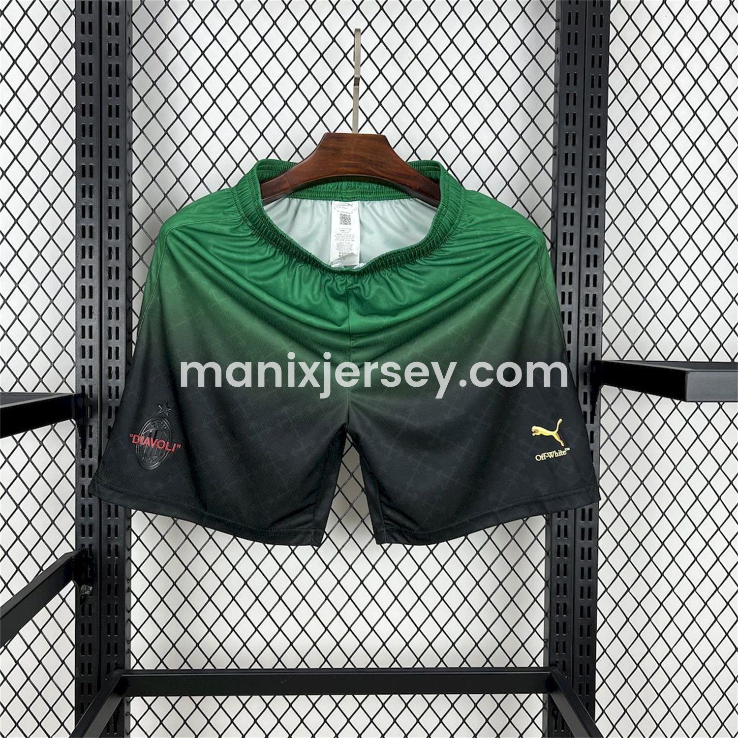 ManixJersey.com | AC Milan 24-25 Fourth Green “Diavoli” Special Edition Shorts - Fans Version -Customize Name, Number and Patch | Worldwide Shipping