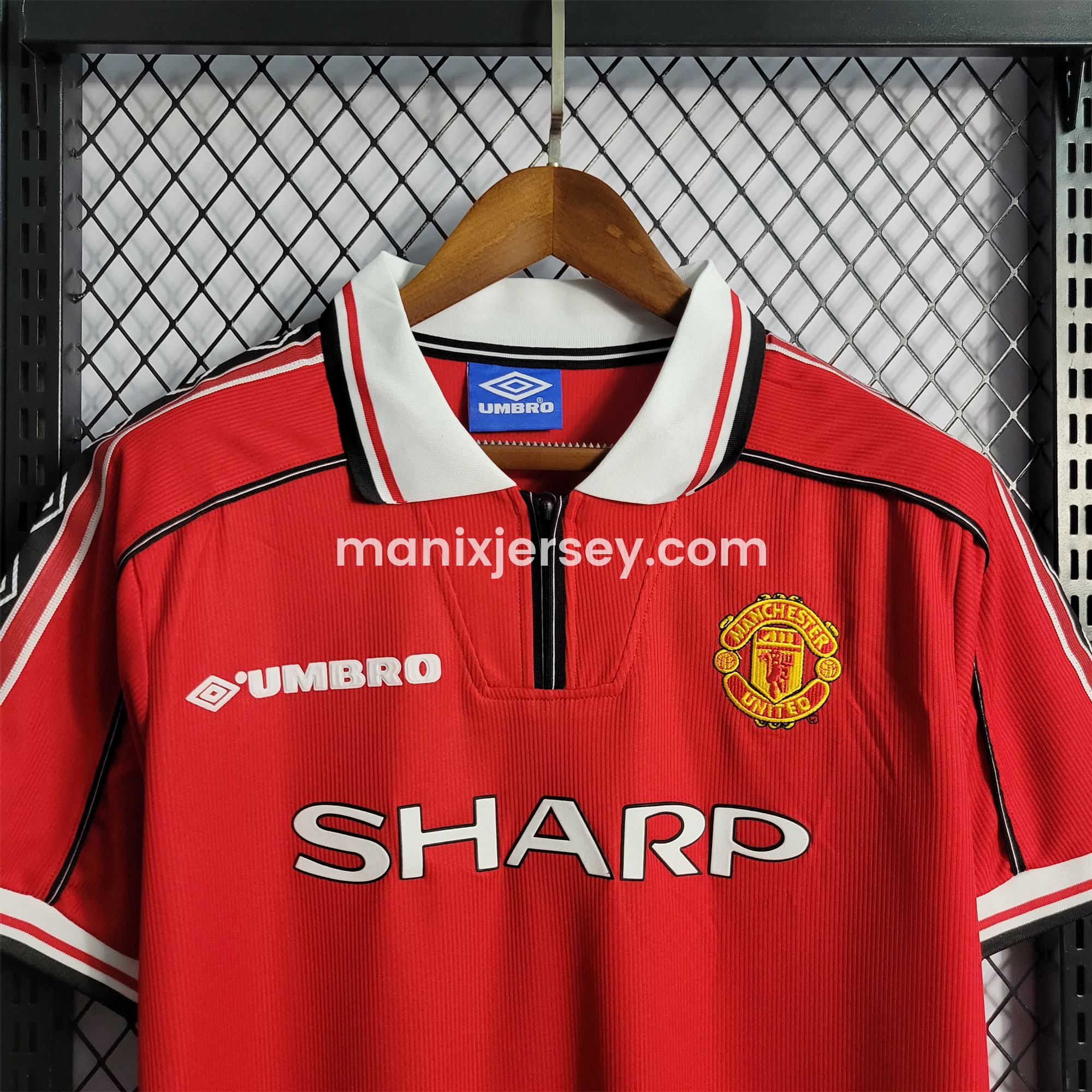 ManixJersey.com | Retro Manchester United 98-99 Home Jersey -Customize Name, Number and Patch | Worldwide Shipping