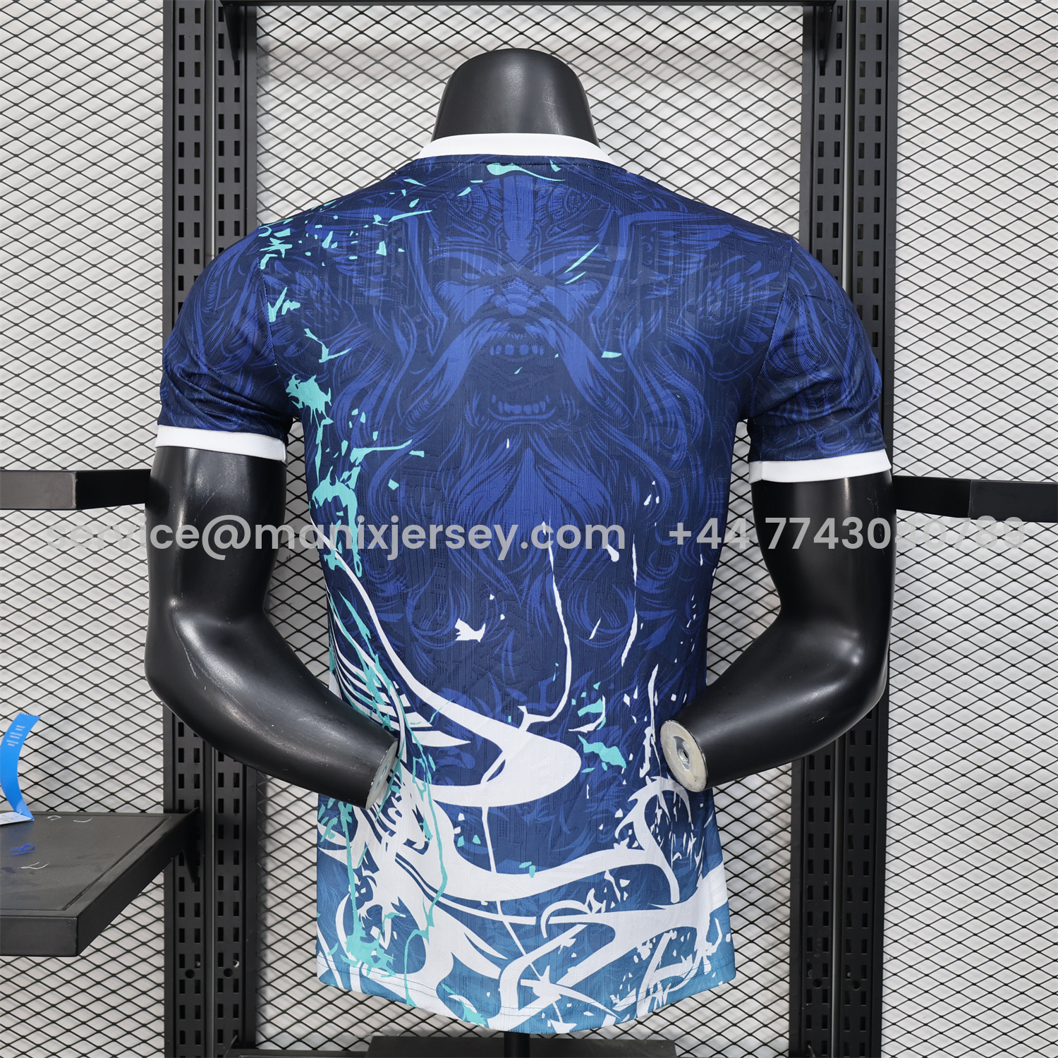 ManixJersey.com | Real Madrid 25-26 Blue Jersey with White Viking Roar Comics - Player Version -Customize Name, Number and Patch | Worldwide Shipping