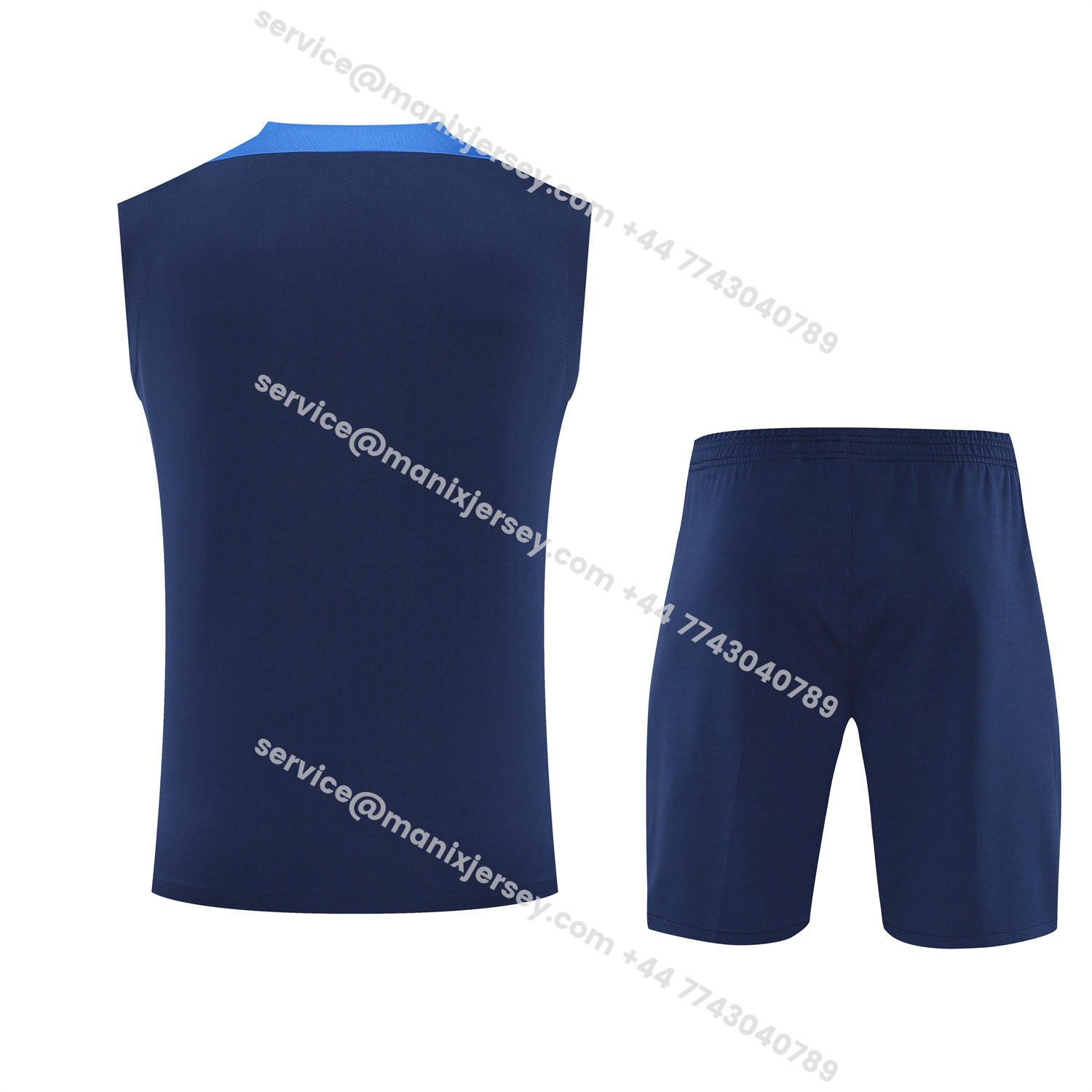 ManixJersey.com | Paris Saint-Germain PSG 25-26 Vest Training Set - Royal Blue Vest & Royal Blue Shorts -Customize Name, Number and Patch | Worldwide Shipping