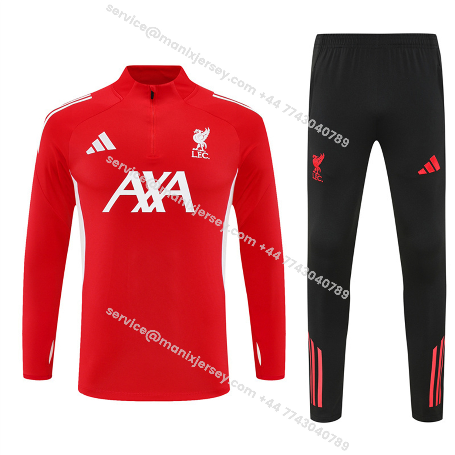 ManixJersey.com | Liver.pool 25-26 Long Sleeve Training Set - Red Top & Black Pants -Customize Name, Number and Patch | Worldwide Shipping