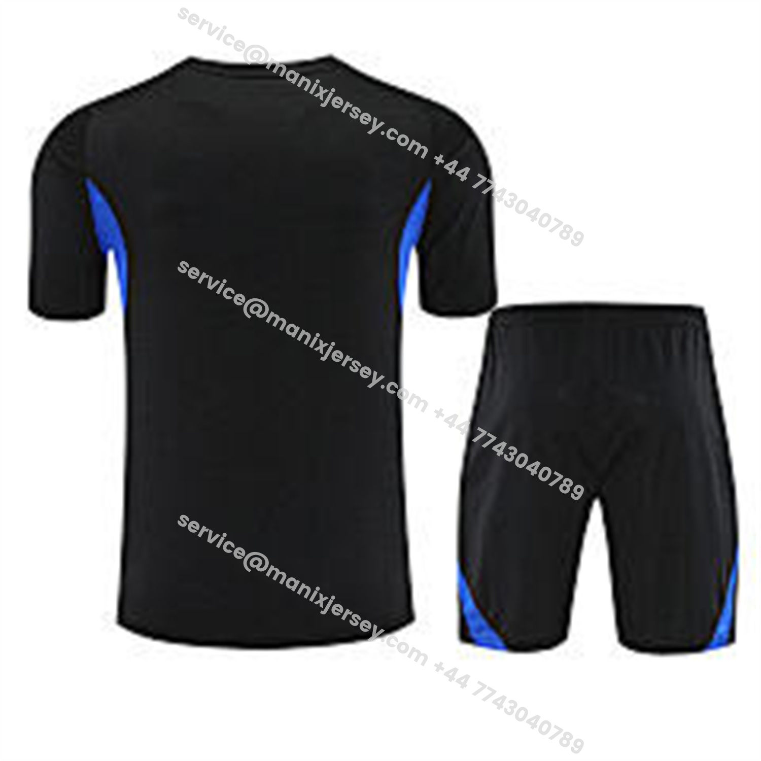 ManixJersey.com | Manchester United 25-26 Short-Sleeve Training Set - Yellow Lines Black Top & Black Shorts -Customize Name, Number and Patch | Worldwide Shipping