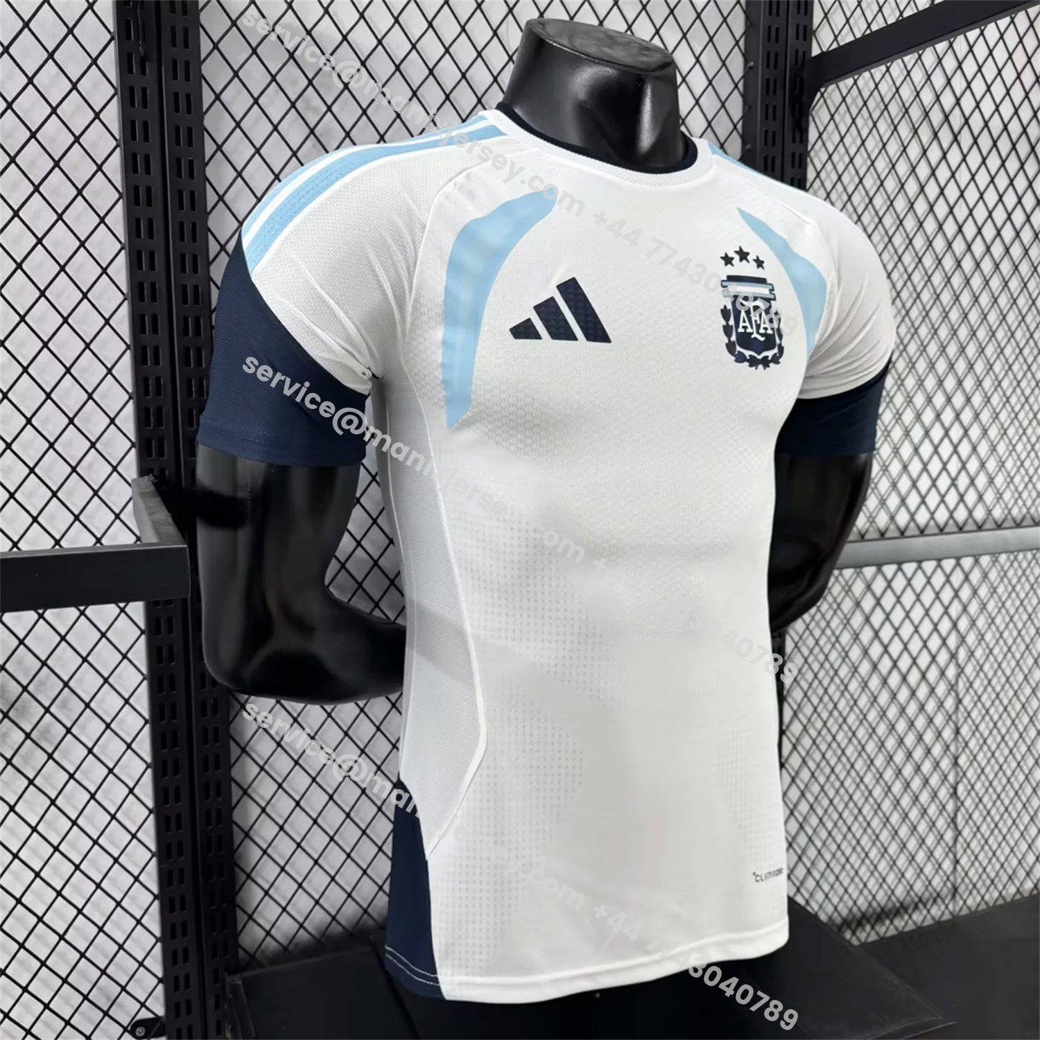 ManixJersey.com | Argentina 2026 White Pre-Match Training Jersey - Player Version -Customize Name, Number and Patch | Worldwide Shipping