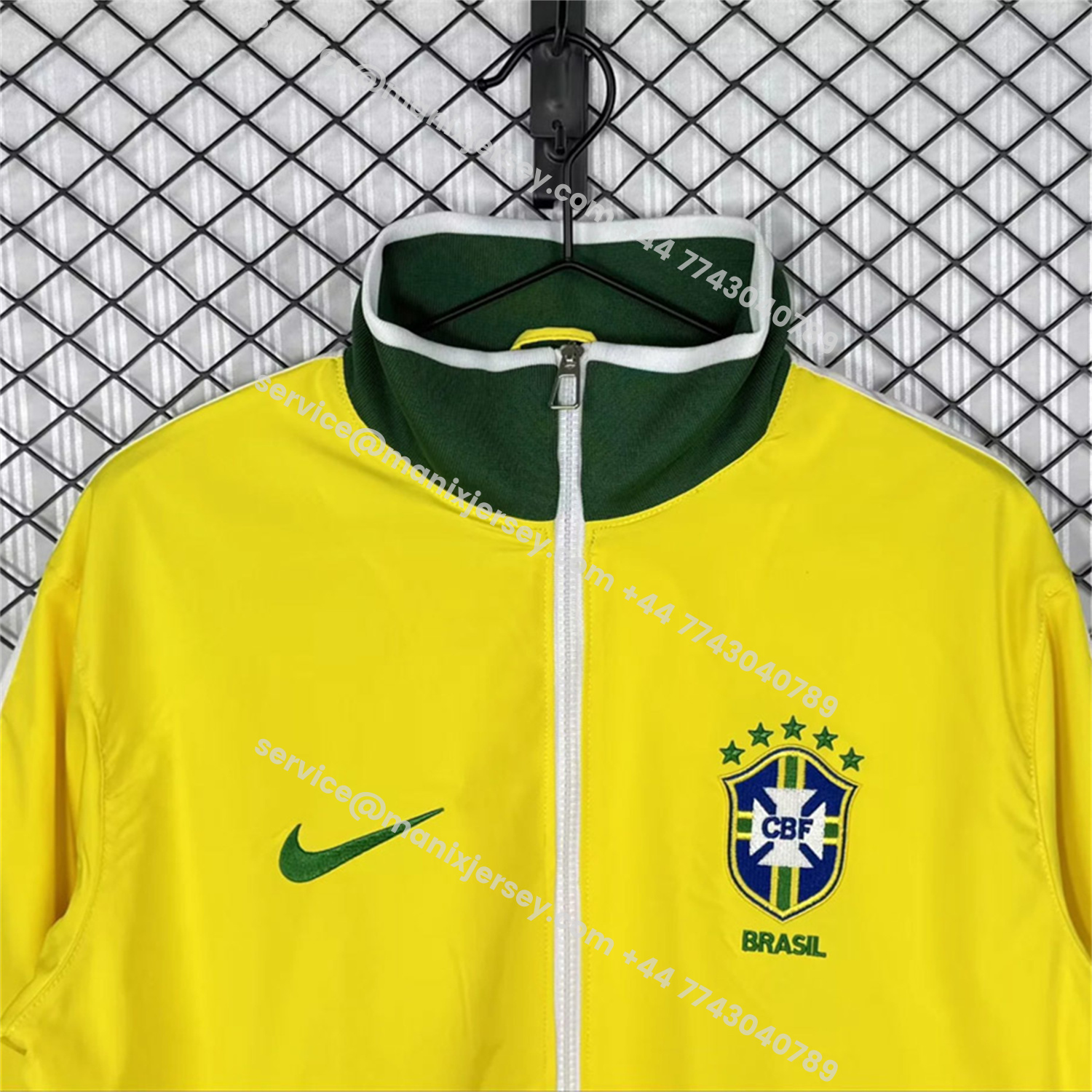 ManixJersey.com | Retro Brazil 2010 Home Yellow Windbreaker -Customize Name, Number and Patch | Worldwide Shipping