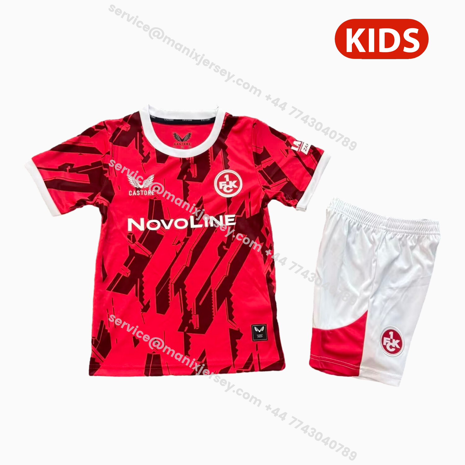 ManixJersey.com | Kaiserslautern 25-26 Home Kids Kit -Customize Name, Number and Patch | Worldwide Shipping