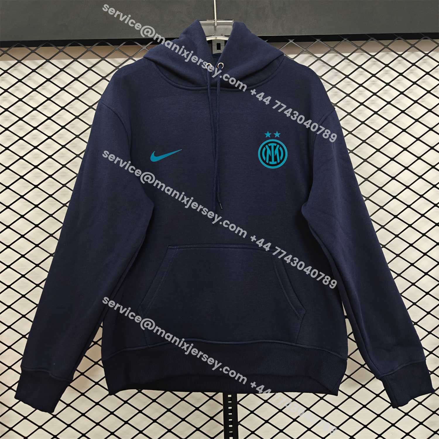 ManixJersey.com | Inter Milan 25-26 Third Blue Icon Unisex Pullover Hoodie -Customize Name, Number and Patch | Worldwide Shipping