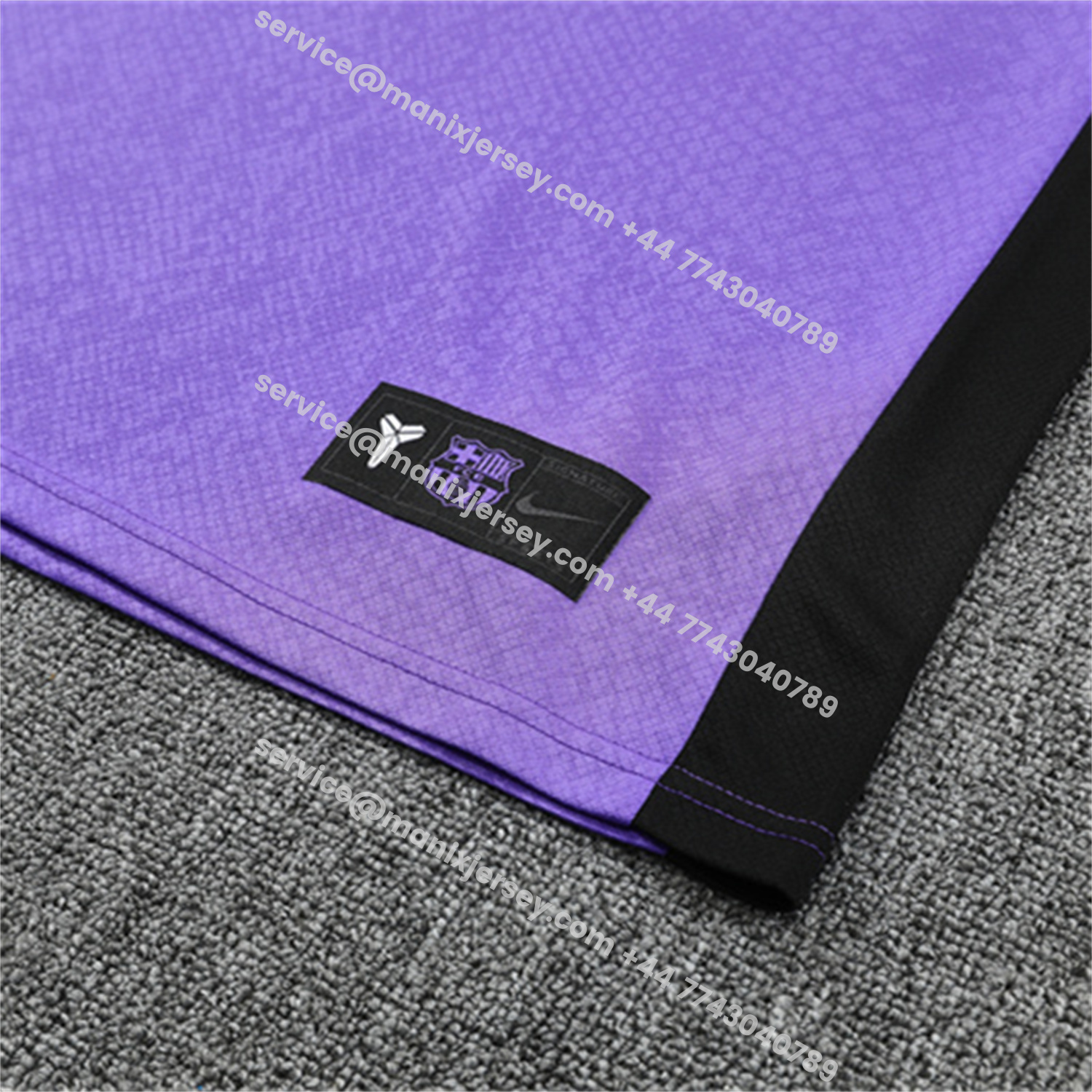 ManixJersey.com | Barcelona 25-26 X KB Short-Sleeve Training Set - Purple Top & Black Shorts -Customize Name, Number and Patch | Worldwide Shipping