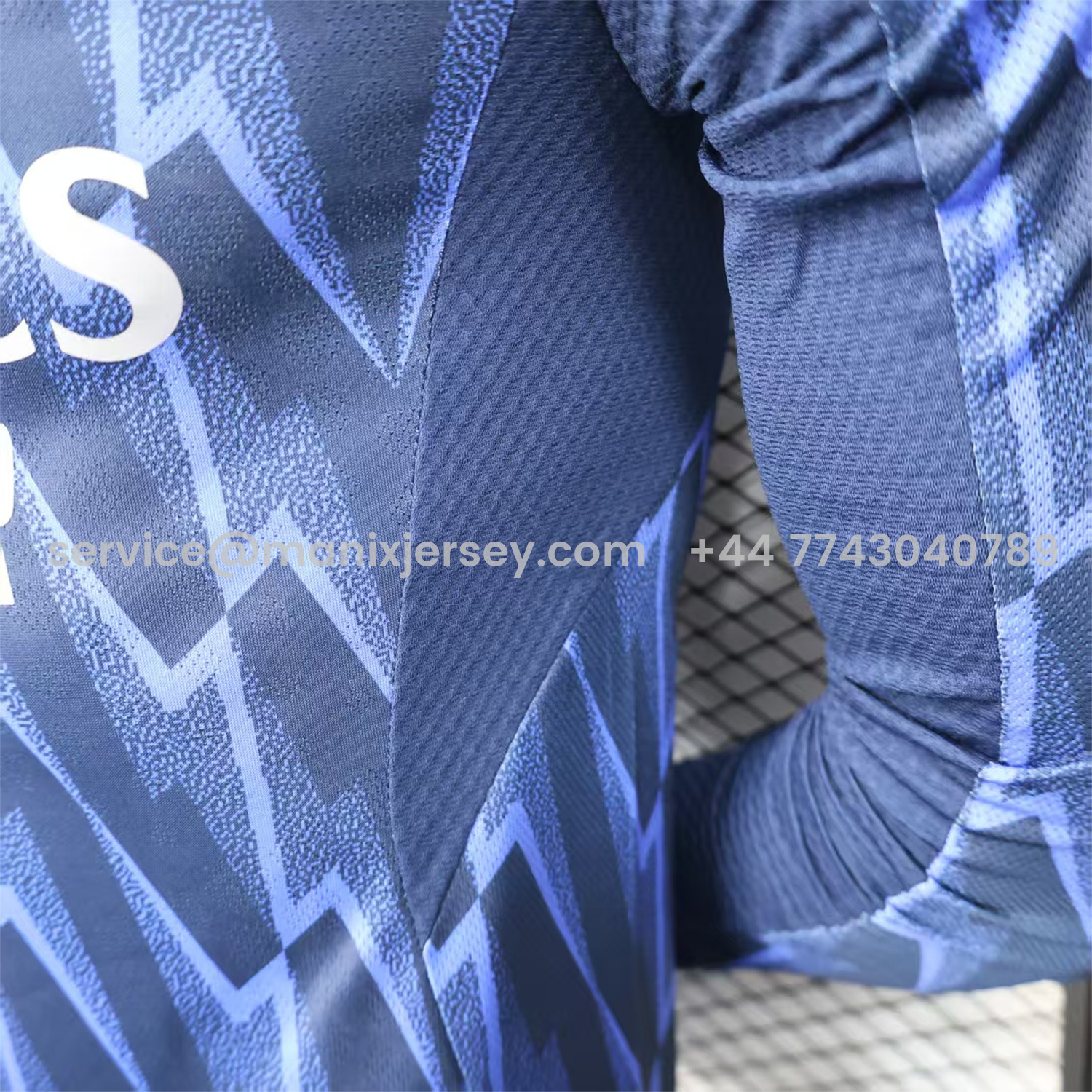 ManixJersey.com | Arsenal 25-26 Away Long Blue Jersey - Player Version -Customize Name, Number and Patch | Worldwide Shipping