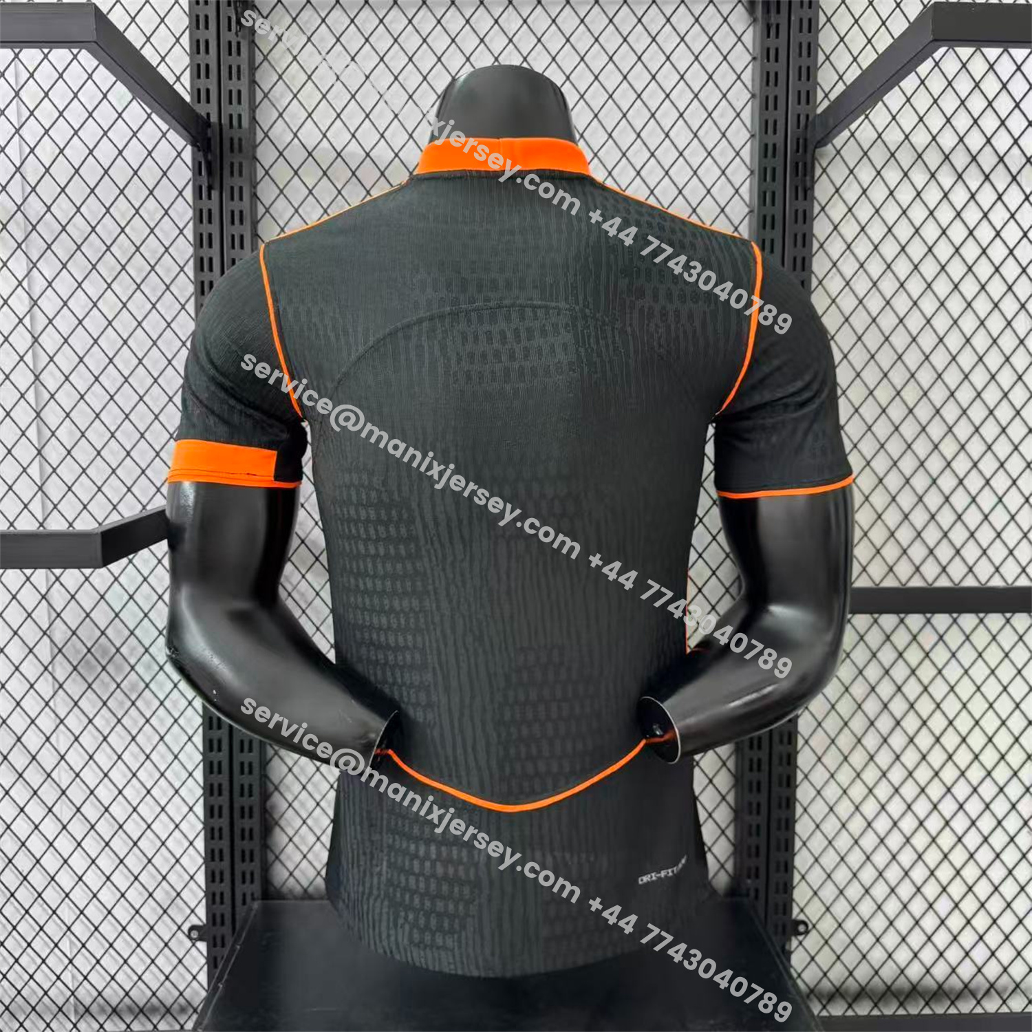 ManixJersey.com | Corinthians 25-26 Third Orange Lines Black Jersey - Player Version -Customize Name, Number and Patch | Worldwide Shipping