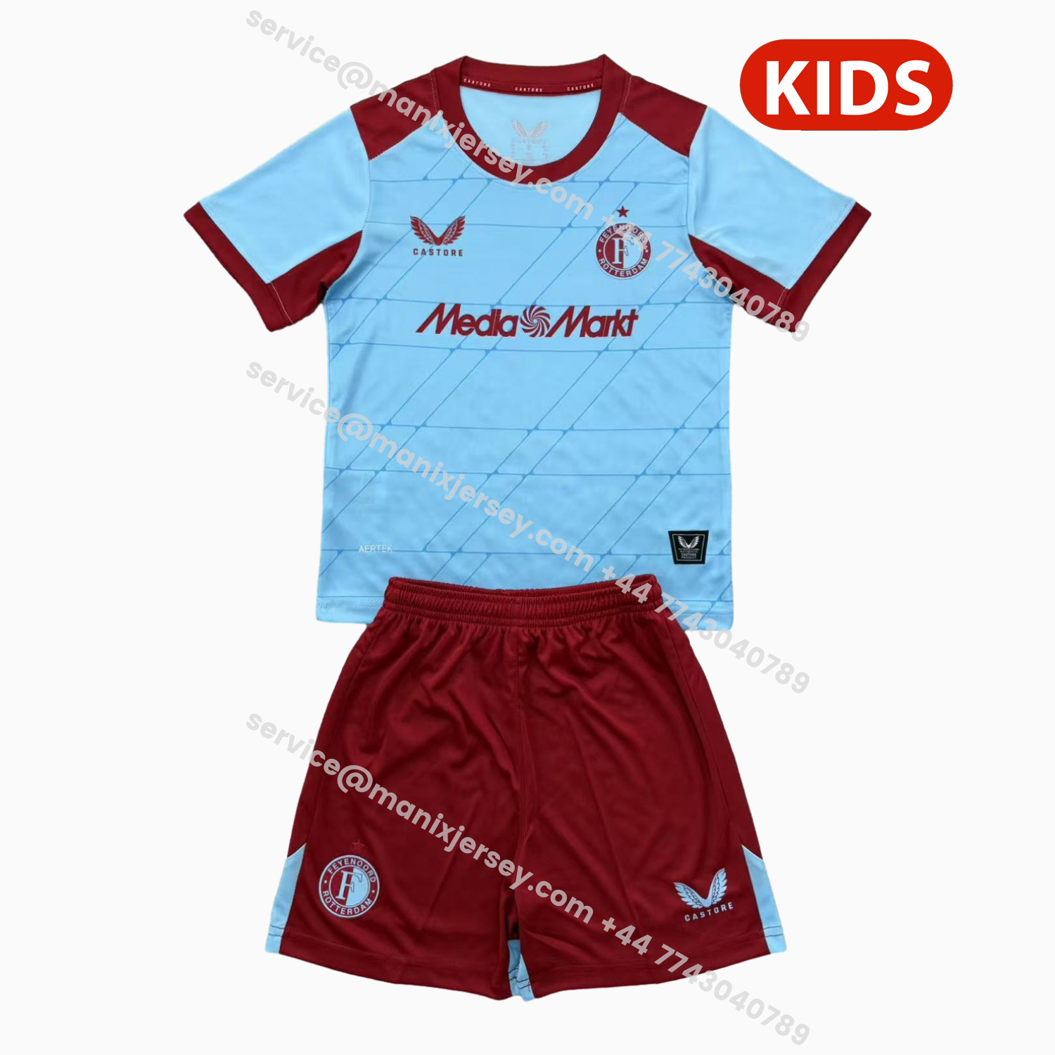 ManixJersey.com | Feyenoord 25-26 Third Kids Kit -Customize Name, Number and Patch | Worldwide Shipping