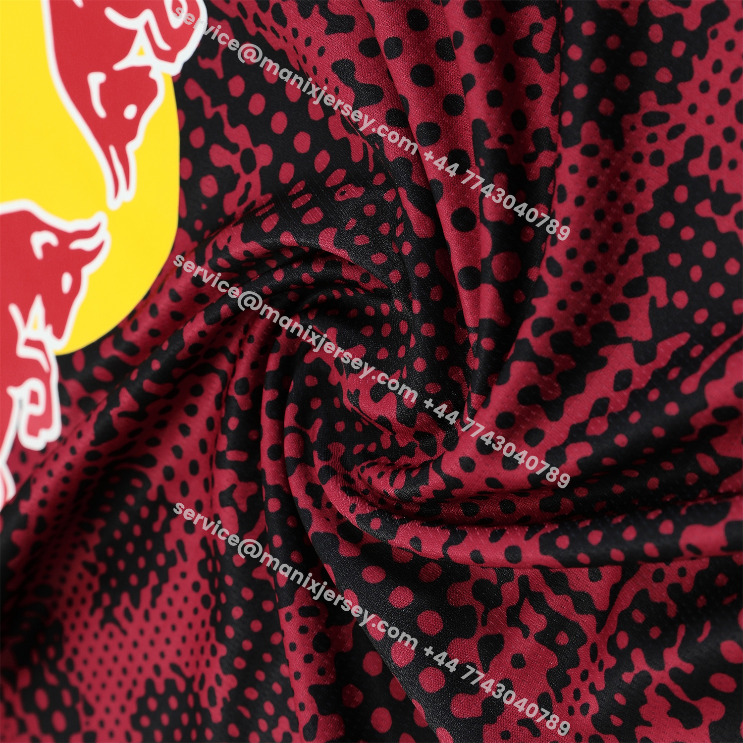 ManixJersey.com | RB Leipzig 25-26 Short-Sleeve Training Set- Red Top & Black Shorts -Customize Name, Number and Patch | Worldwide Shipping