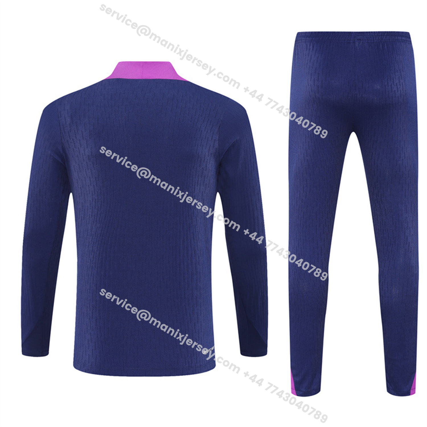 ManixJersey.com | Barcelona 25-26 Kids Long Sleeve Training Set - Royal Blue Top Yellow Sponsor & Royal Blue Pants -Customize Name, Number and Patch | Worldwide Shipping