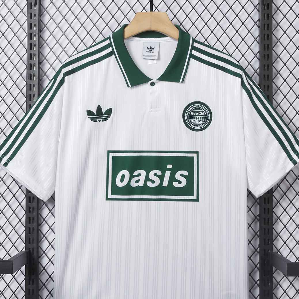 ManixJersey.com | Bohemian 25-26 Oasis Originals Tour Light White Jersey With Number 25 - Fans Version -Customize Name, Number and Patch | Worldwide Shipping