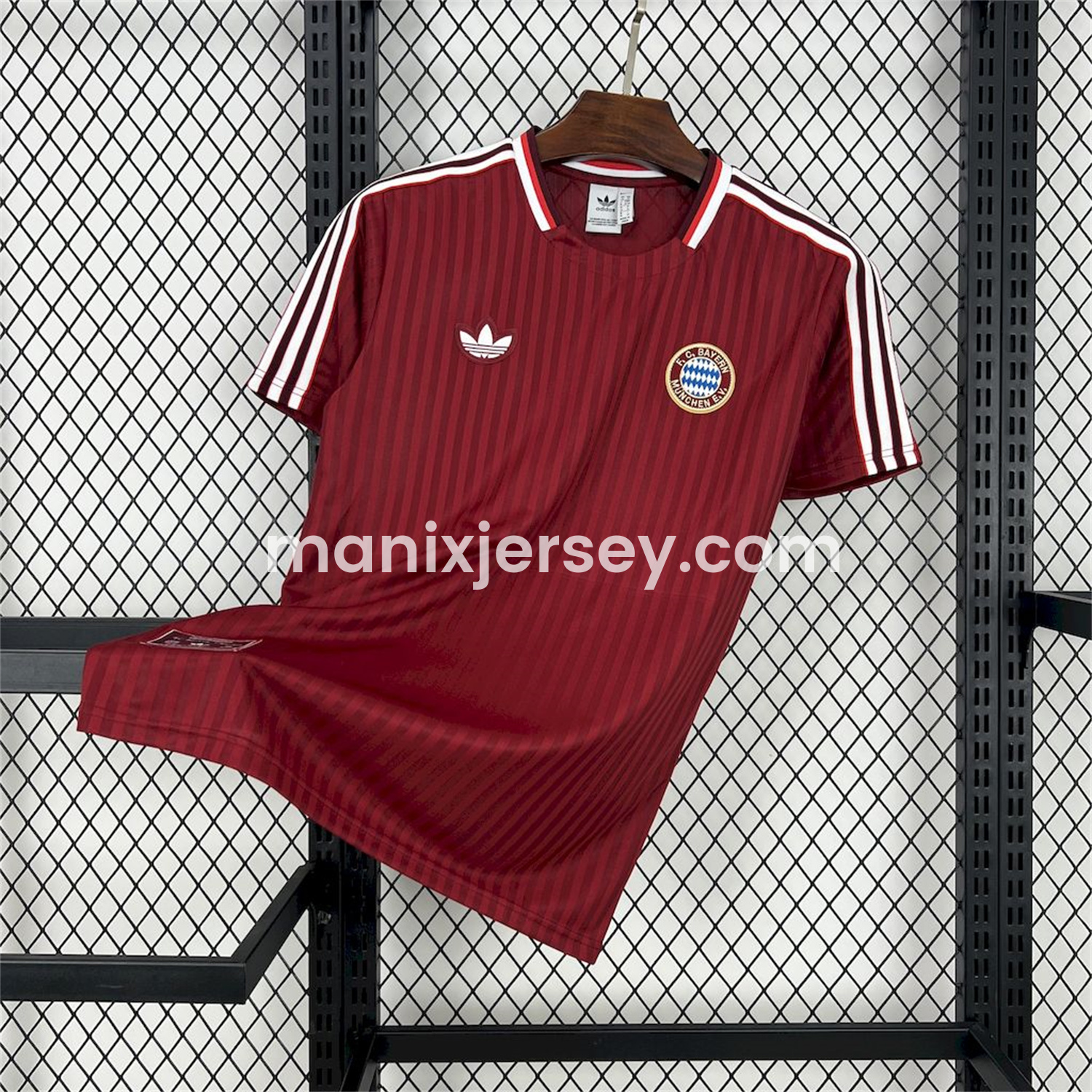ManixJersey.com | Bayern Munich 24-25 Red Terrace Icon Retro Jersey - Fans Version -Customize Name, Number and Patch | Worldwide Shipping