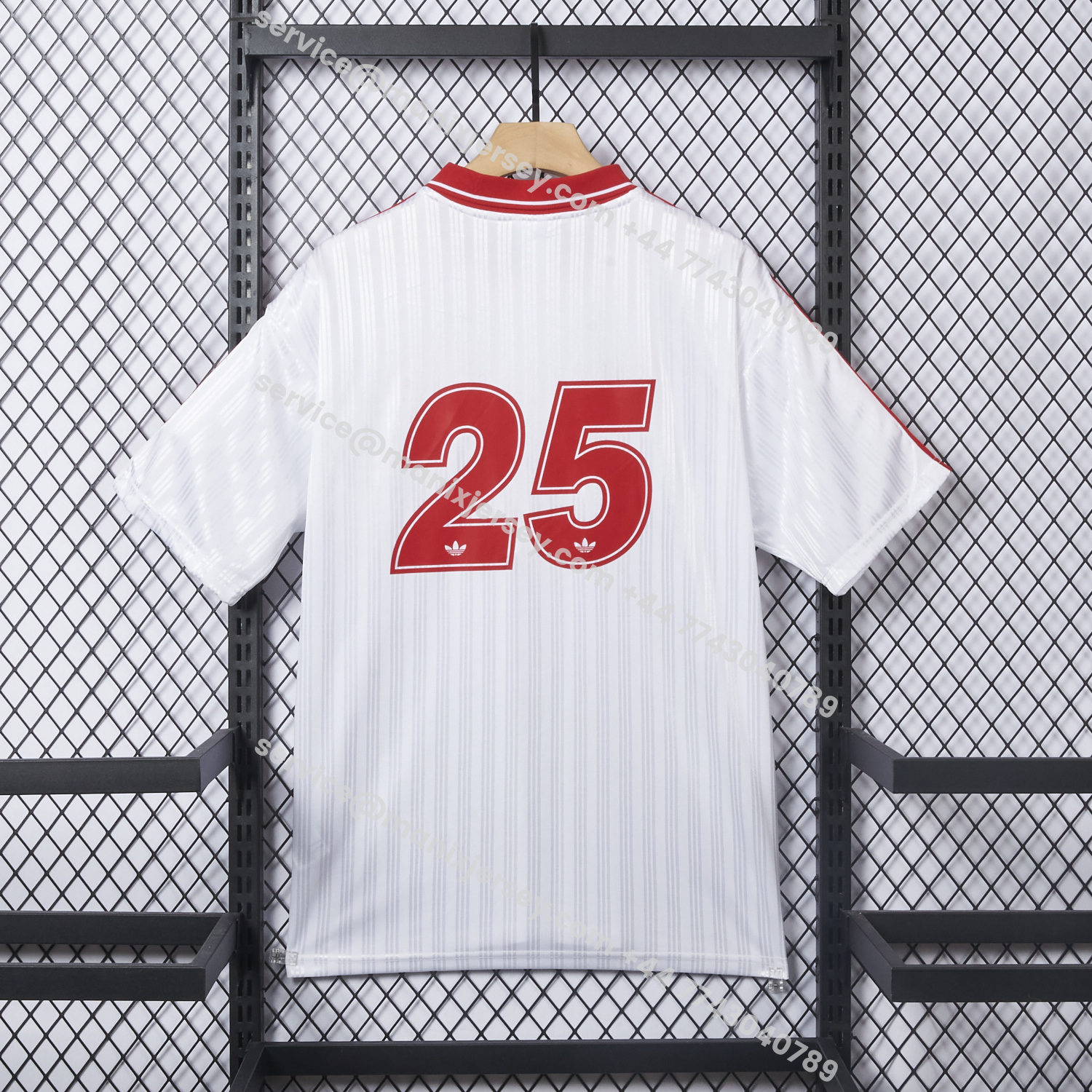 ManixJersey.com | Bohemian 25-26 Oasis Originals Tour White And Red Jersey With Number 25 - Fans Version -Customize Name, Number and Patch | Worldwide Shipping