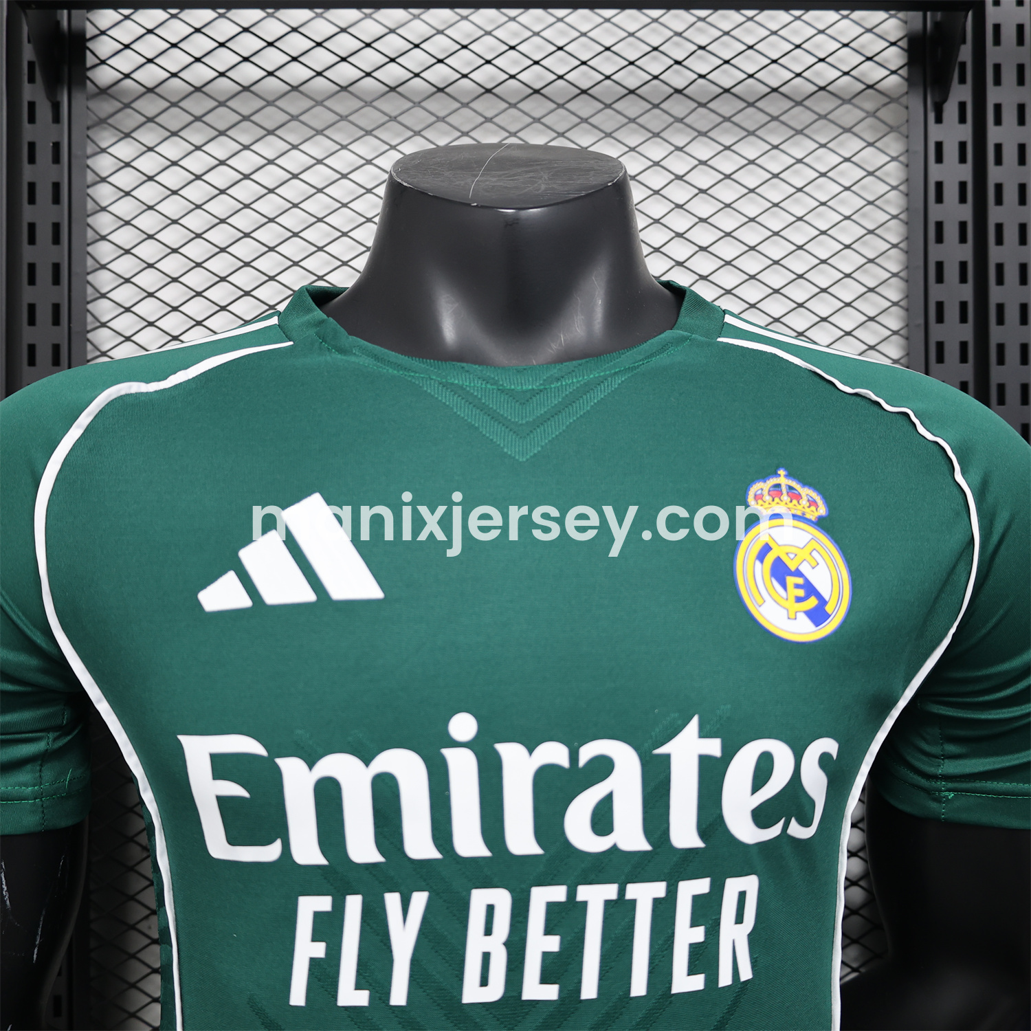 ManixJersey.com | Real Madrid 25-26 Green Teamgeist Collar Special Edition Jersey - Player Version -Customize Name, Number and Patch | Worldwide Shipping