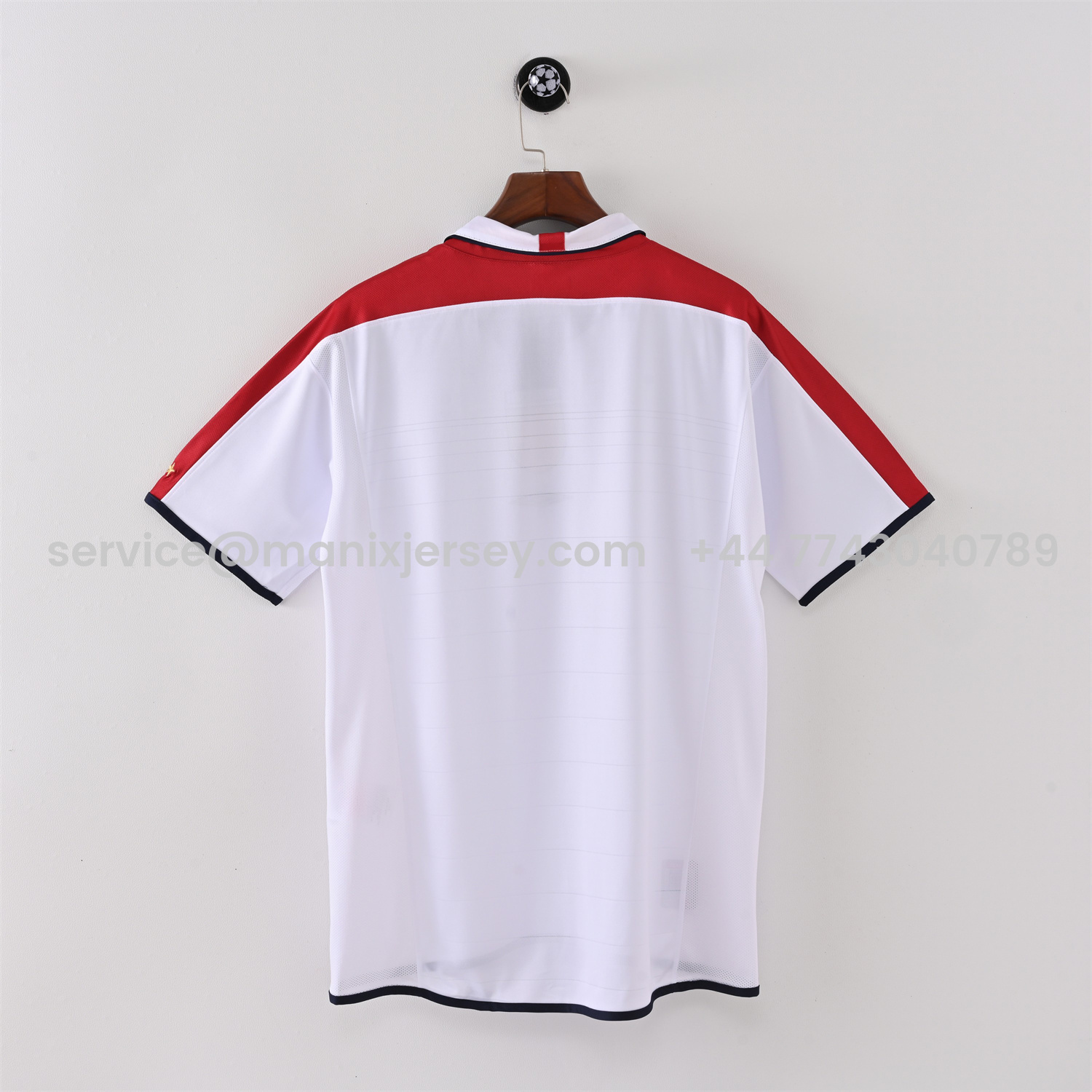 ManixJersey.com | Retro England 2004 Home White Jersey -Customize Name, Number and Patch | Worldwide Shipping