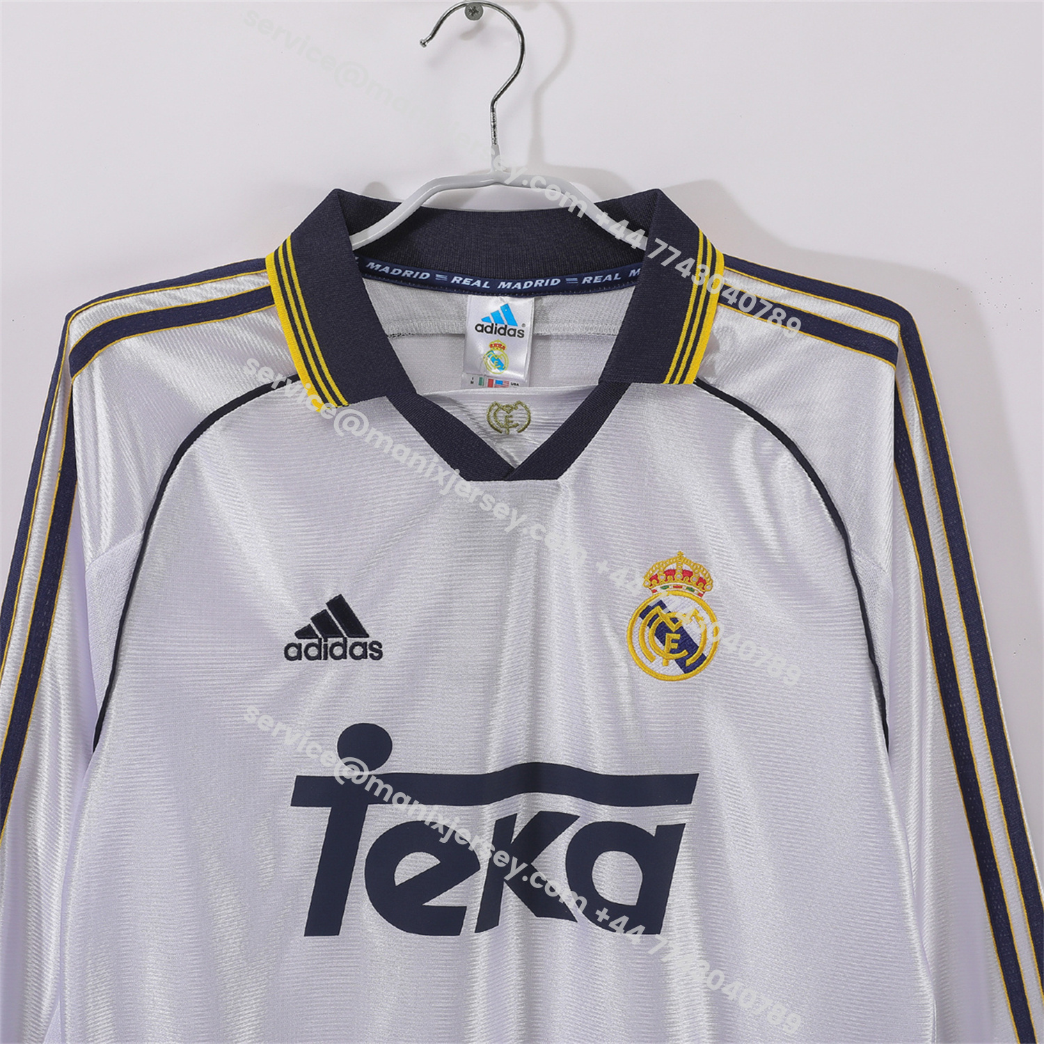ManixJersey.com | Retro Real Madrid 1998-00 Home Long Sleeves Jersey -Customize Name, Number and Patch | Worldwide Shipping