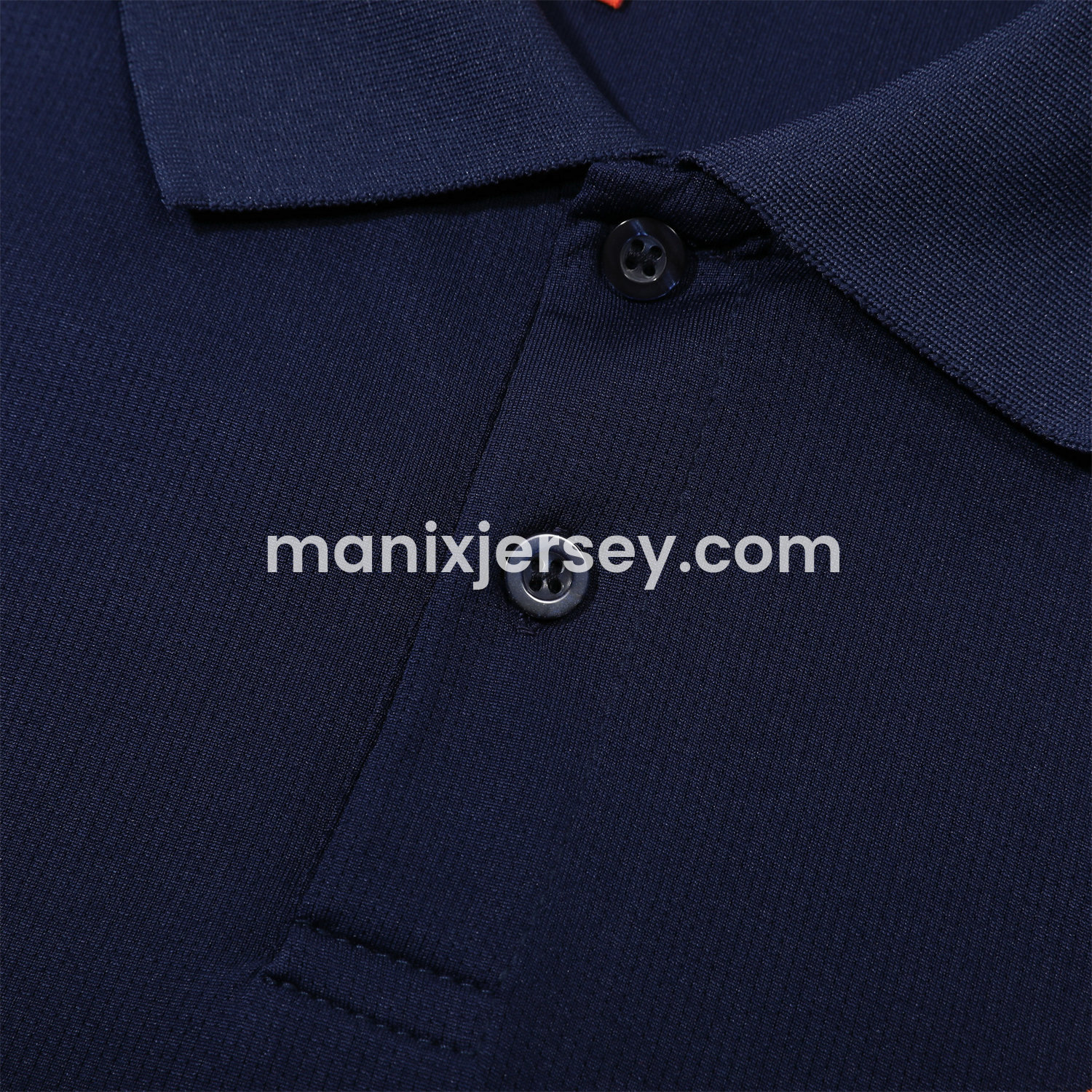 ManixJersey.com | Marseille 25-26 POLO Short-Sleeve Training Set - Deep Blue Top and Pants -Customize Name, Number and Patch | Worldwide Shipping
