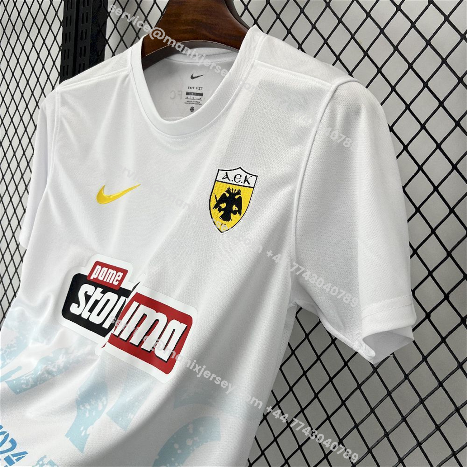ManixJersey.com | AEK Athens 25-26 Third White Jersey - Fans Version -Customize Name, Number and Patch | Worldwide Shipping