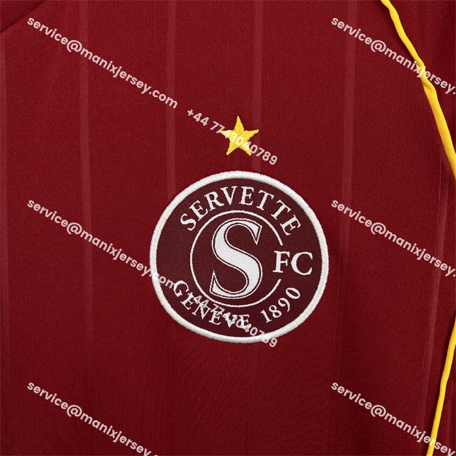 ManixJersey.com | Servette 25-26 Home Jersey - Fans Version -Customize Name, Number and Patch | Worldwide Shipping