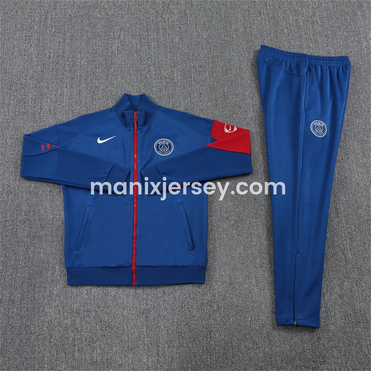 ManixJersey.com | Paris Saint-Germain PSG 25-26 Jacket Training Tracksuit - Blue Jackets and Pants -Customize Name, Number and Patch | Worldwide Shipping