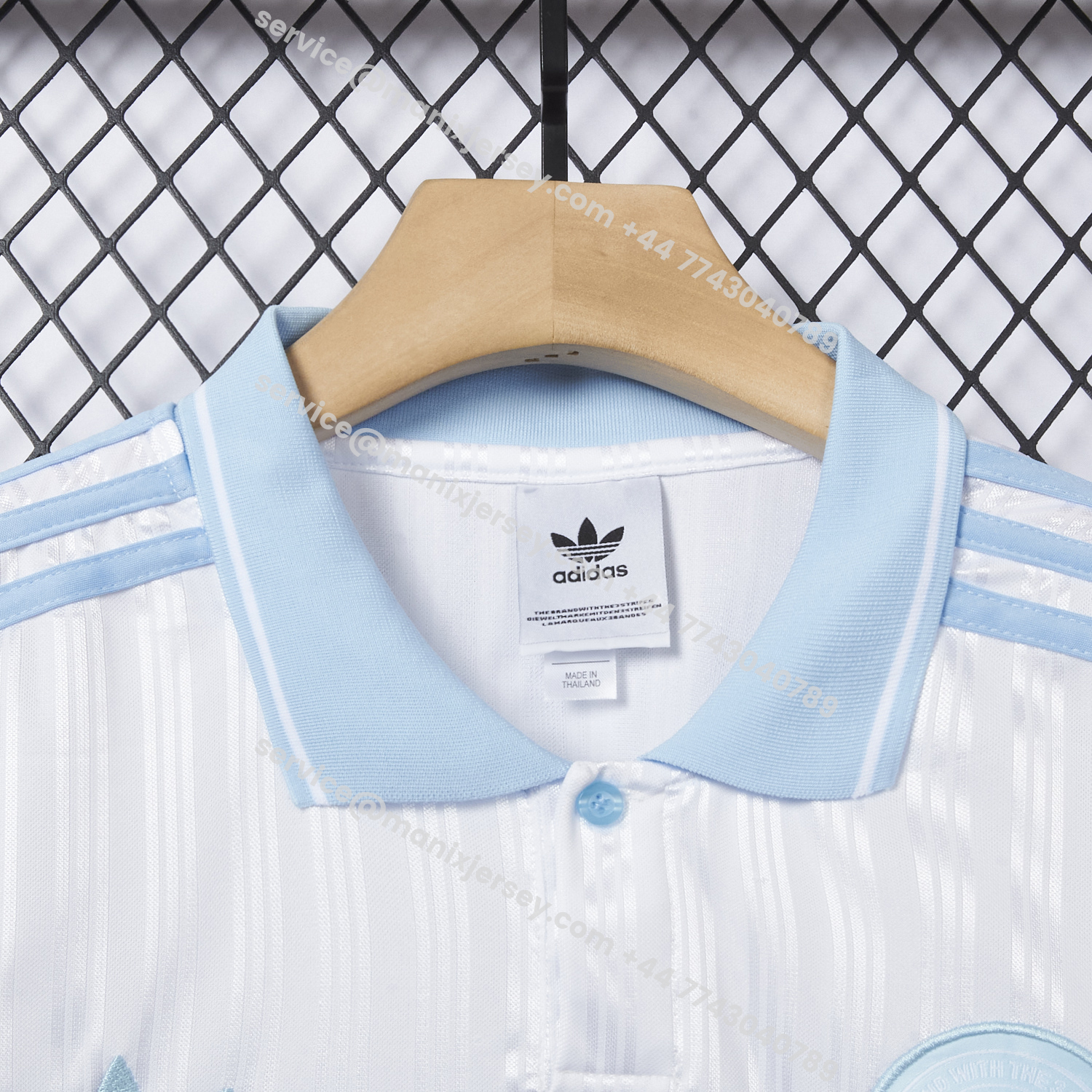 ManixJersey.com | Bohemian 25-26 Oasis Originals Tour White And Sky Blue Jersey With Number 25 - Fans Version -Customize Name, Number and Patch | Worldwide Shipping