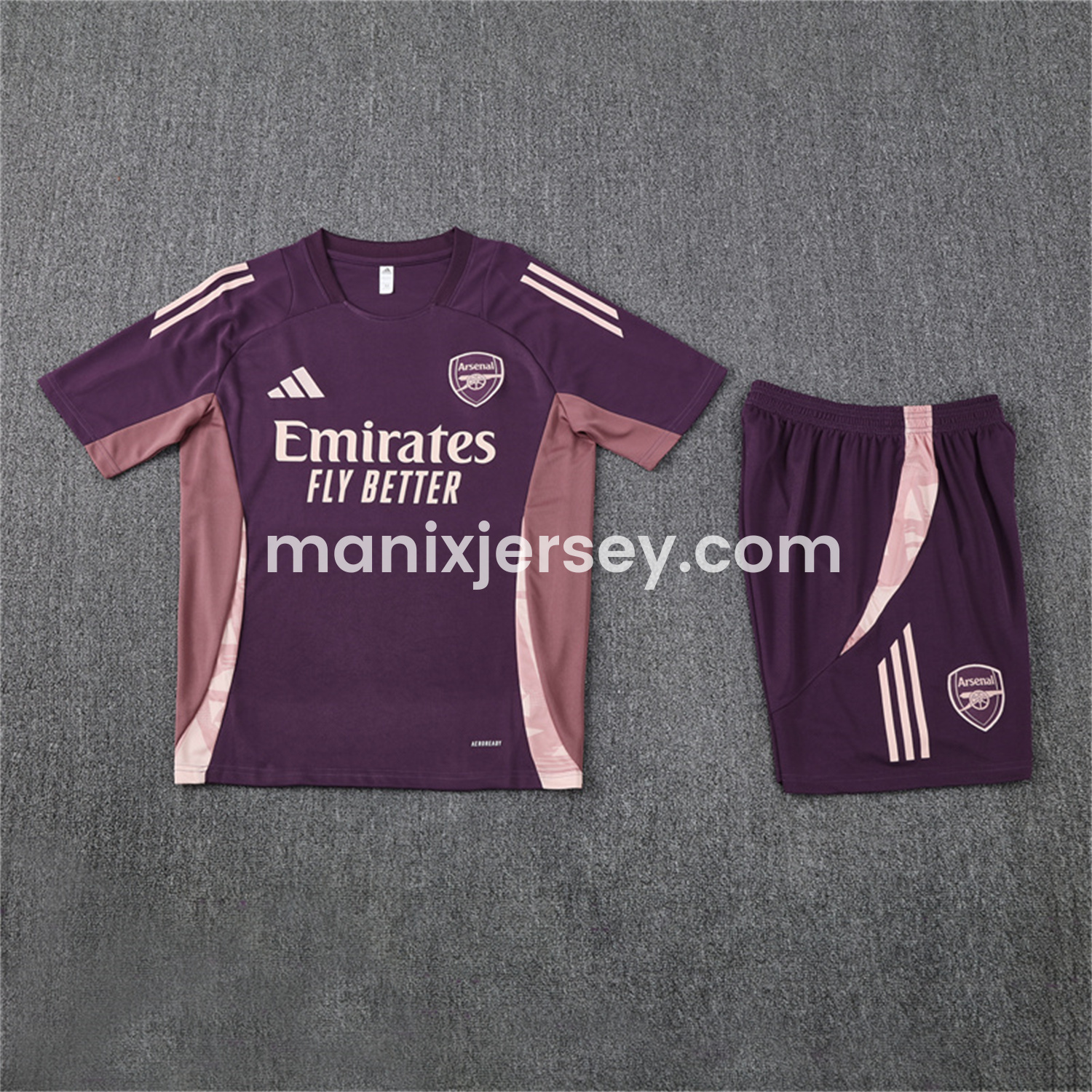 ManixJersey.com | Arsenal 24-25 Kids Short-Sleeve Training Set - Purple -Customize Name, Number and Patch | Worldwide Shipping