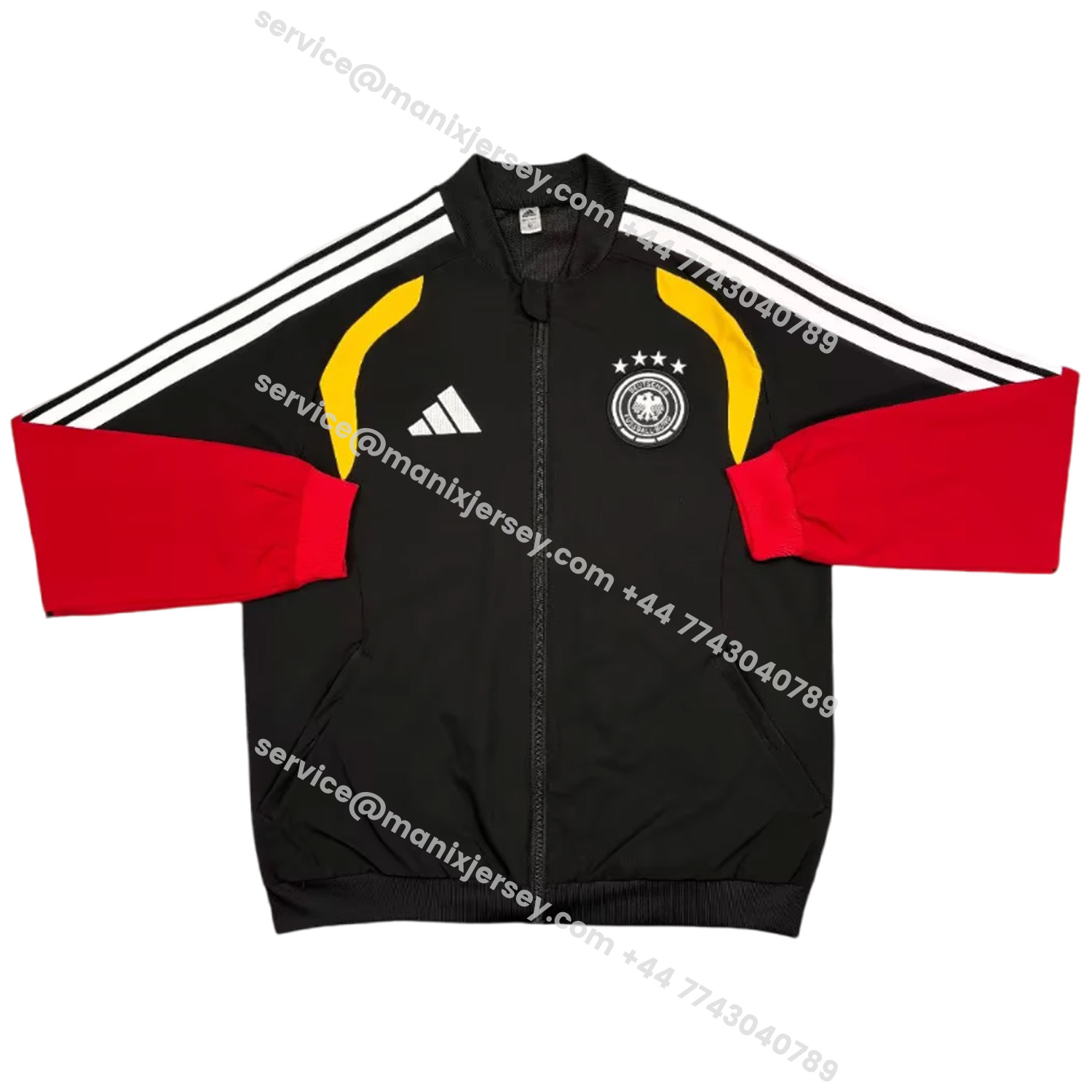 ManixJersey.com | Germany 2026 Windbreaker Jacket - Black And Red -Customize Name, Number and Patch | Worldwide Shipping