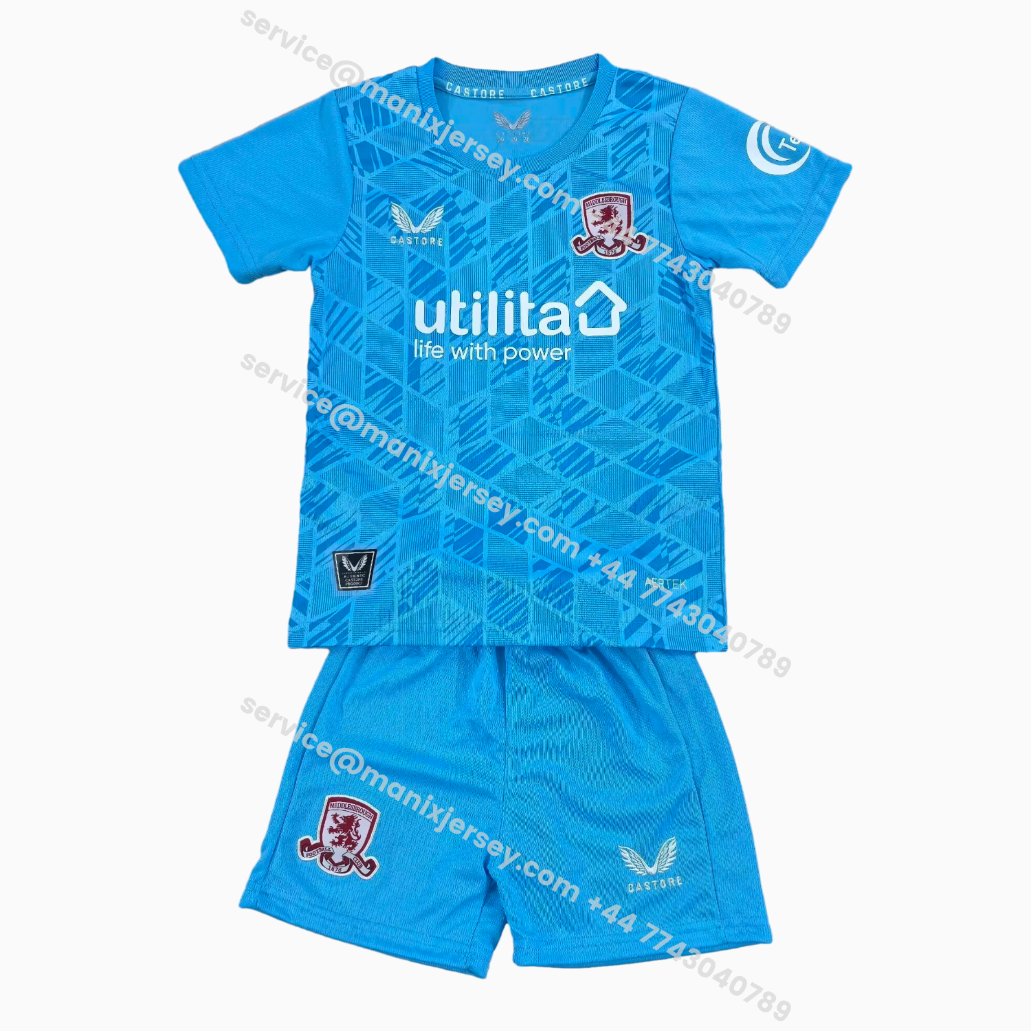 ManixJersey.com | Middlesbrough 25-26 Third Blue Kids Kit -Customize Name, Number and Patch | Worldwide Shipping