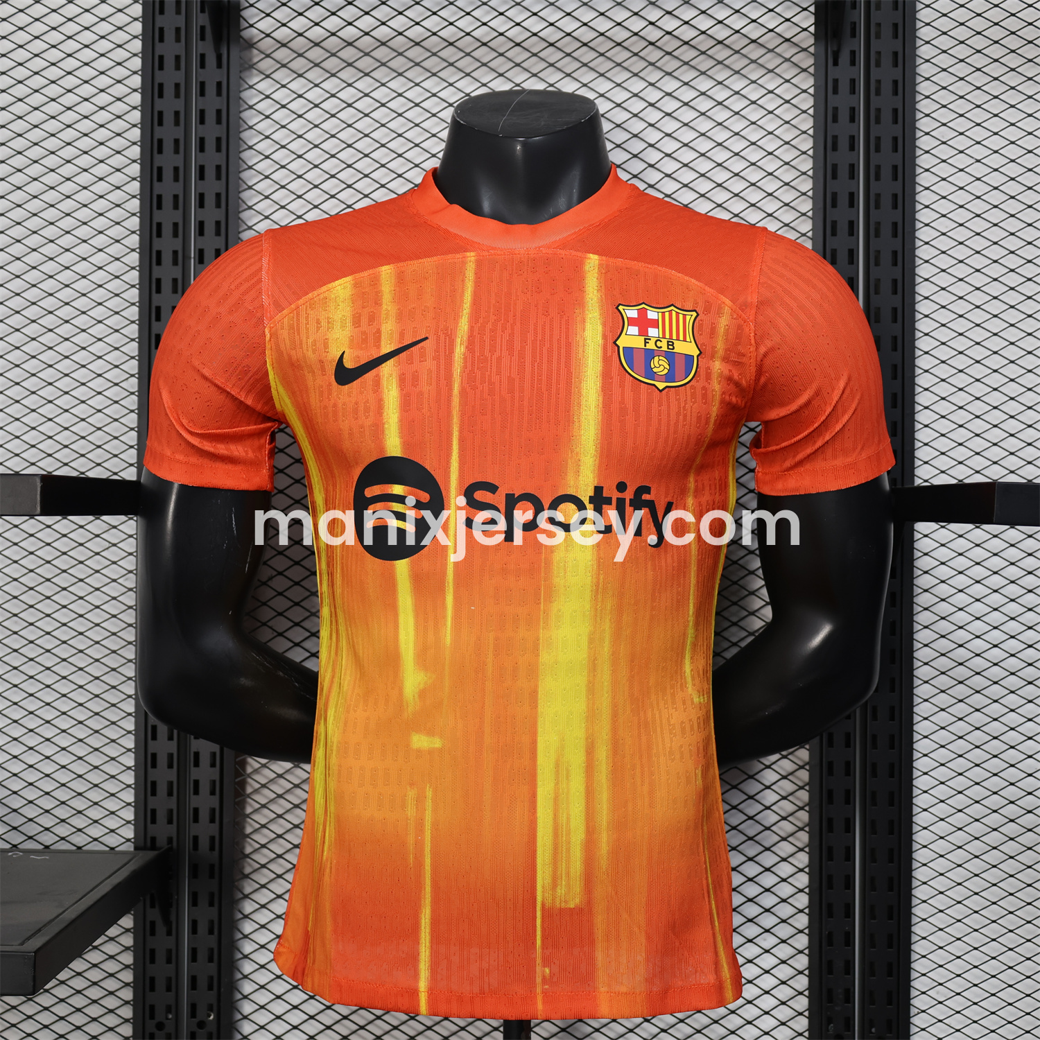 ManixJersey.com | Barcelona 25-26 Spotify Orange & Yellow Special Jersey - Player Version -Customize Name, Number and Patch | Worldwide Shipping
