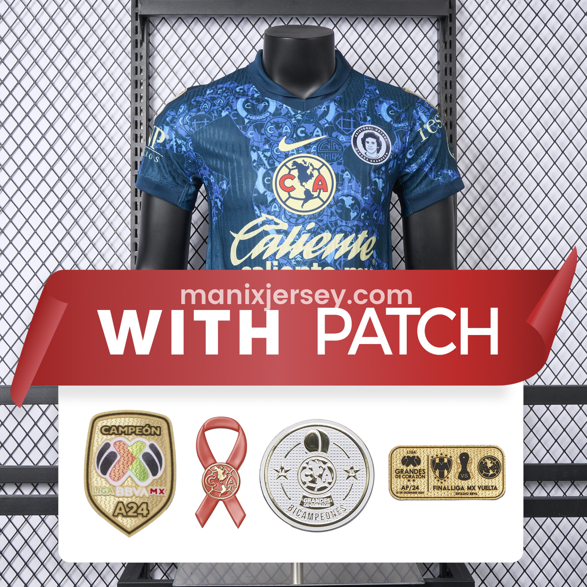ManixJersey.com | 【New Patches】Club América 24-25 Away Jersey - Player Version -Customize Name, Number and Patch | Worldwide Shipping