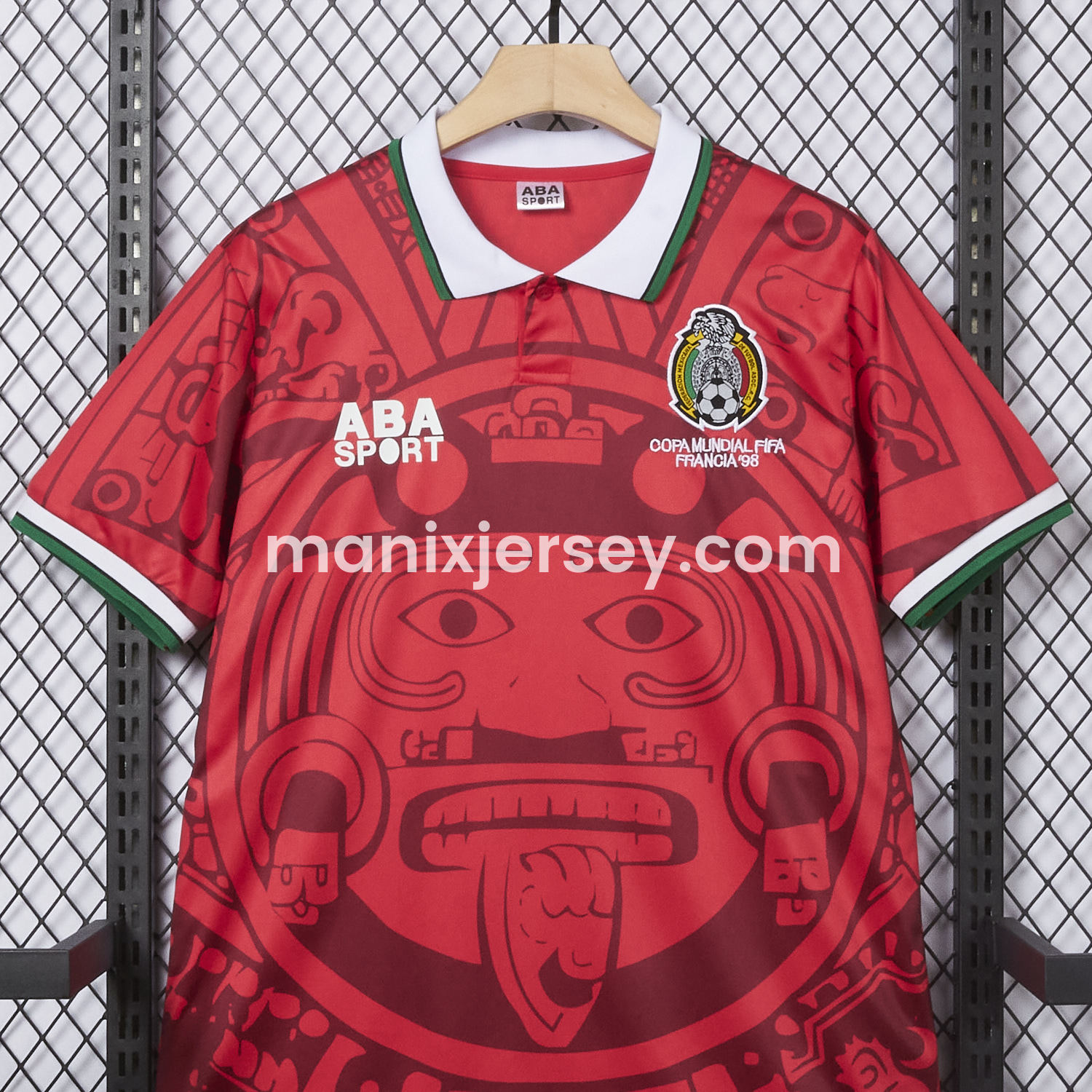 ManixJersey.com | Retro Mexico 1998 Red Special Edition Jersey -Customize Name, Number and Patch | Worldwide Shipping