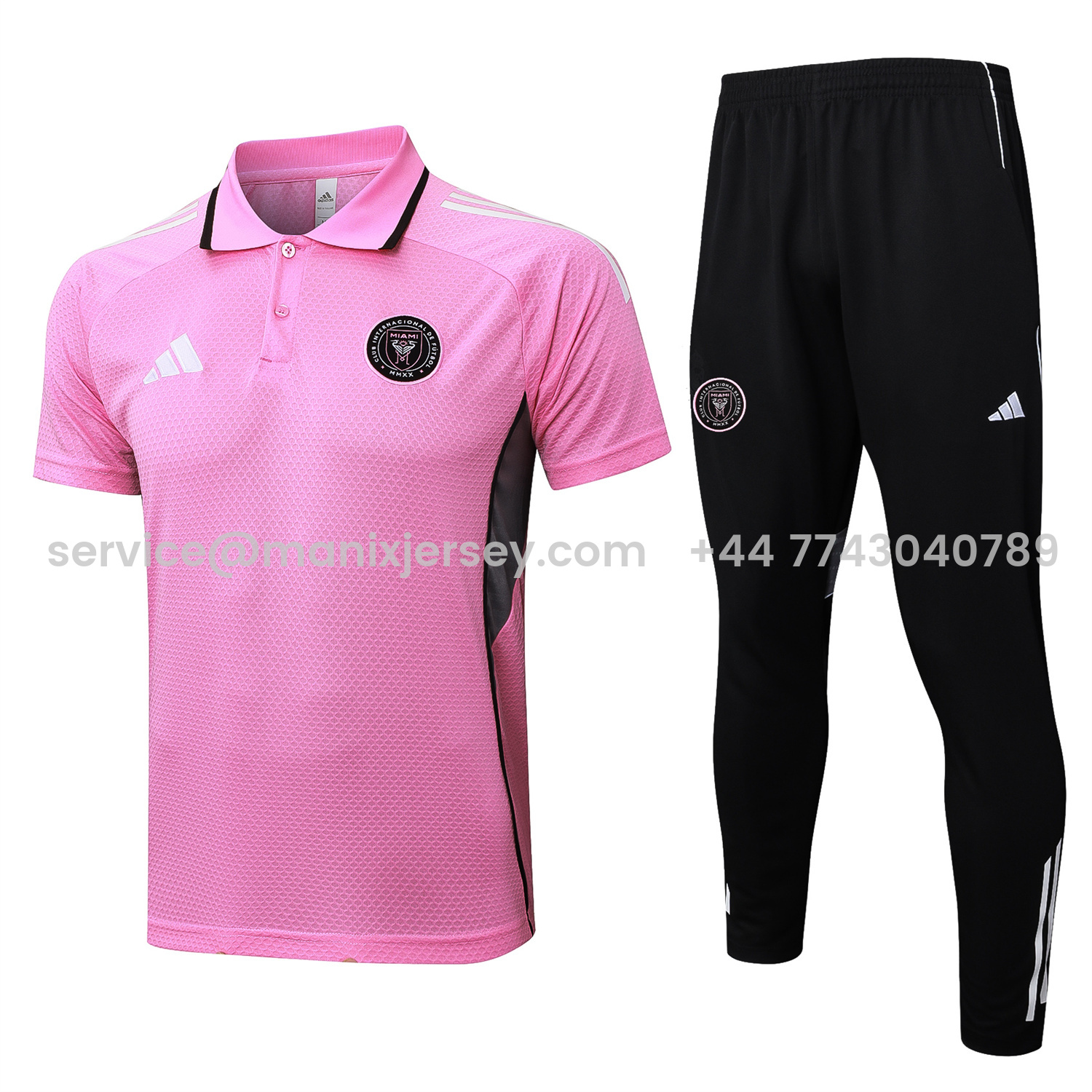 ManixJersey.com | INT M.A.M 25-26 POLO Short-Sleeve Training Set - Pink Top and Black Pants -Customize Name, Number and Patch | Worldwide Shipping