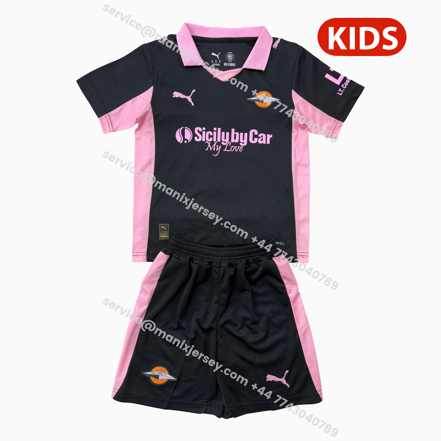 ManixJersey.com | Palermo 25-26 Away Kids Kit -Customize Name, Number and Patch | Worldwide Shipping