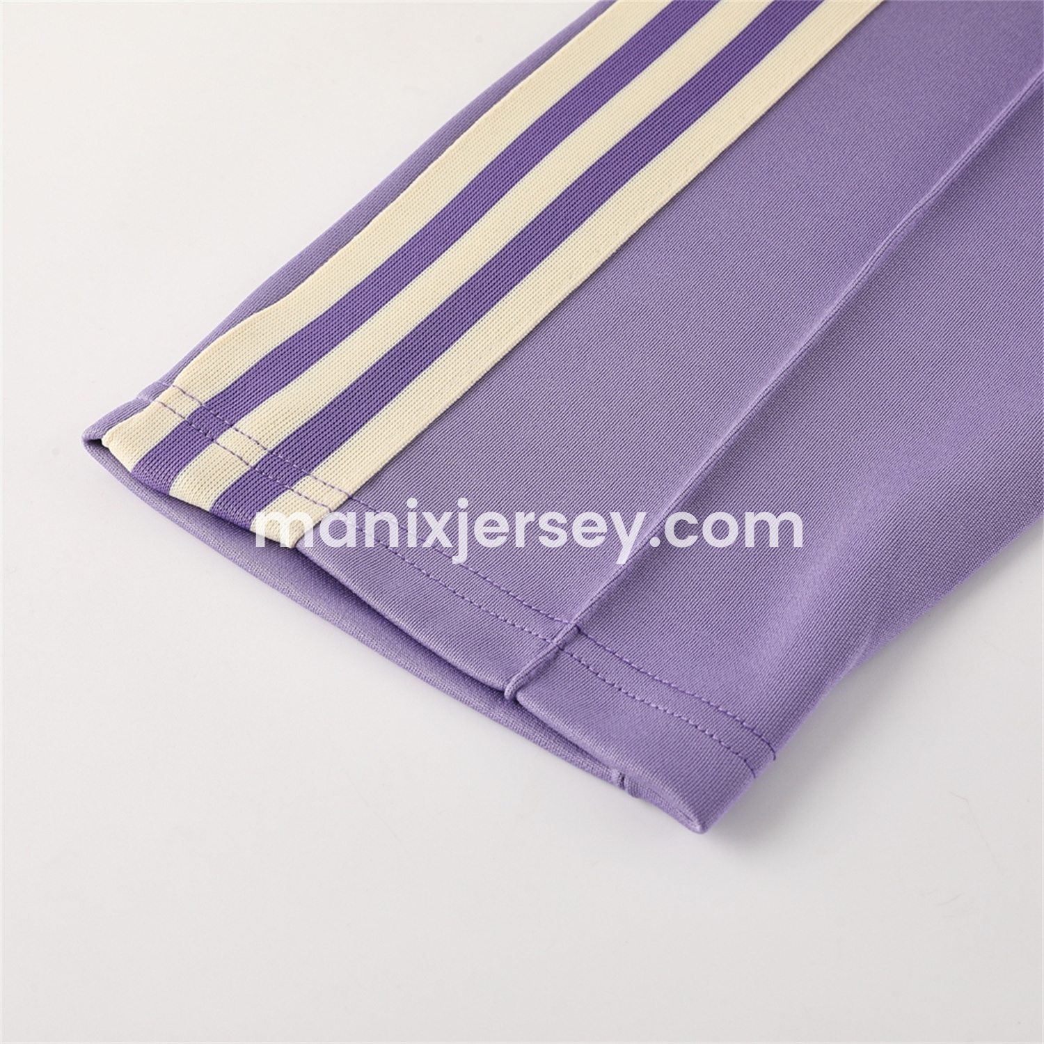 ManixJersey.com | Real Madrid 24-25 Throwback Jacket Training Tracksuit - Off-white Jackets & Purple Pants -Customize Name, Number and Patch | Worldwide Shipping