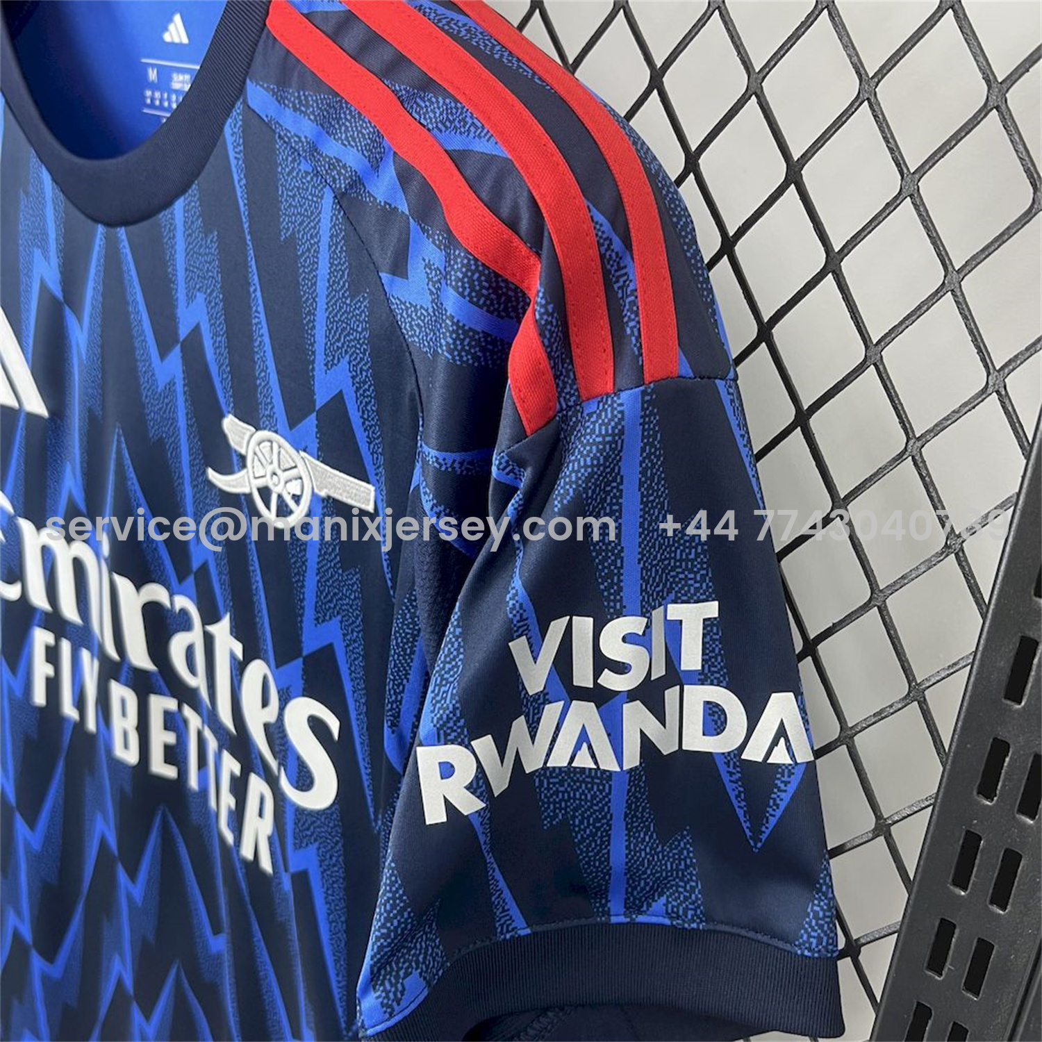 ManixJersey.com | Arsenal 25-26 Away Blue Jersey - Fans Version -Customize Name, Number and Patch | Worldwide Shipping
