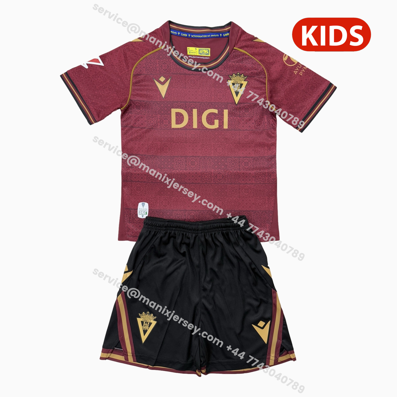 ManixJersey.com | Cádiz 25-26 Away Kids Kit -Customize Name, Number and Patch | Worldwide Shipping