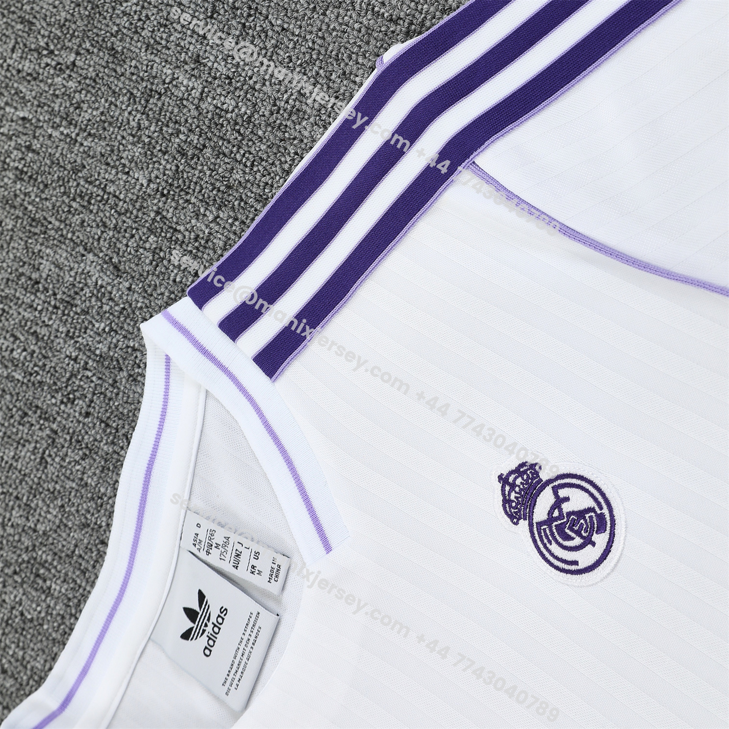 ManixJersey.com | Real Madrid 25-26 Short-Sleeve Training Set - Purple And White Top & Purple Shorts -Customize Name, Number and Patch | Worldwide Shipping