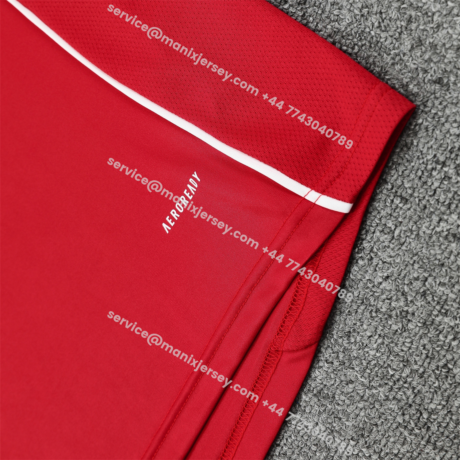 ManixJersey.com | Manchester United 25-26 Vest Training Set - Pure Red Vest & Black Shorts -Customize Name, Number and Patch | Worldwide Shipping