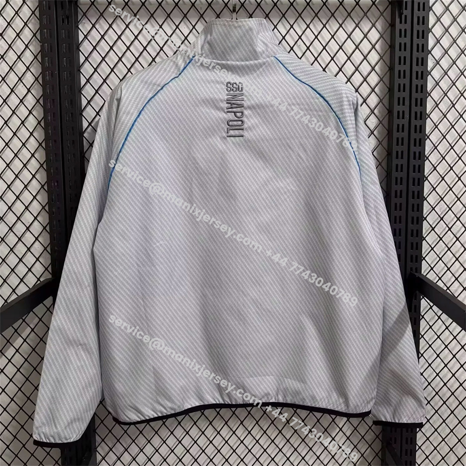 ManixJersey.com | Napoli 25-26 Windbreaker Jacket - Gray -Customize Name, Number and Patch | Worldwide Shipping