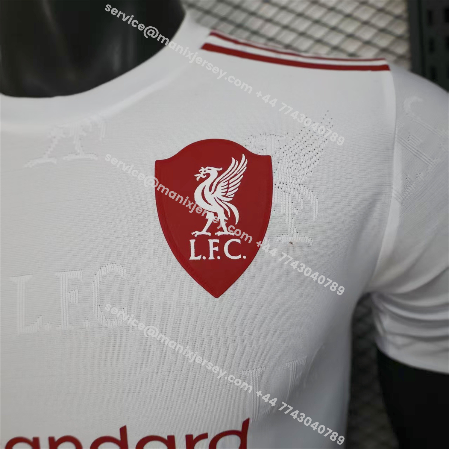 ManixJersey.com | Liver.pool 25-26 Red Team Logo Jacquard White Special Jersey - Player Version -Customize Name, Number and Patch | Worldwide Shipping