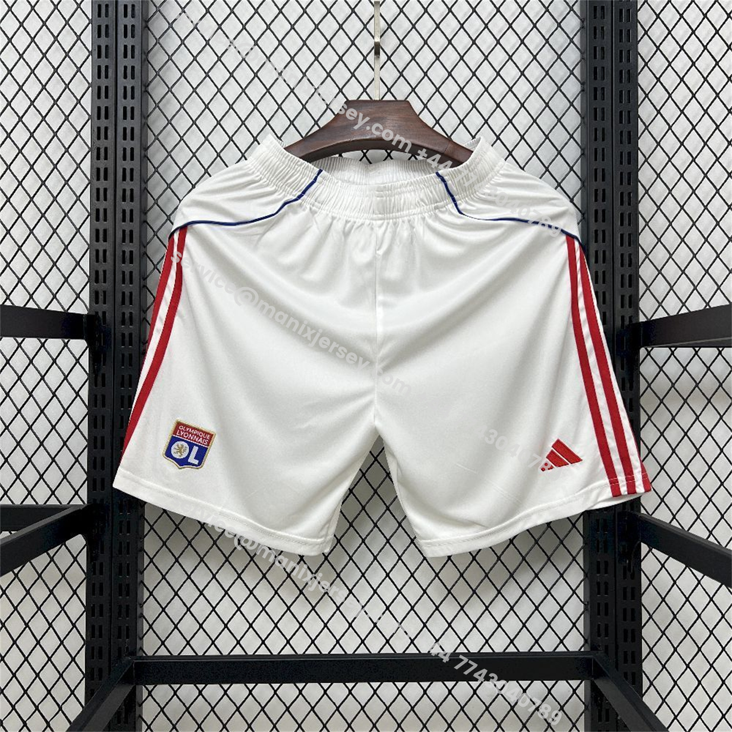 ManixJersey.com | Lyon 25-26 Home White Shorts - Fans Version -Customize Name, Number and Patch | Worldwide Shipping