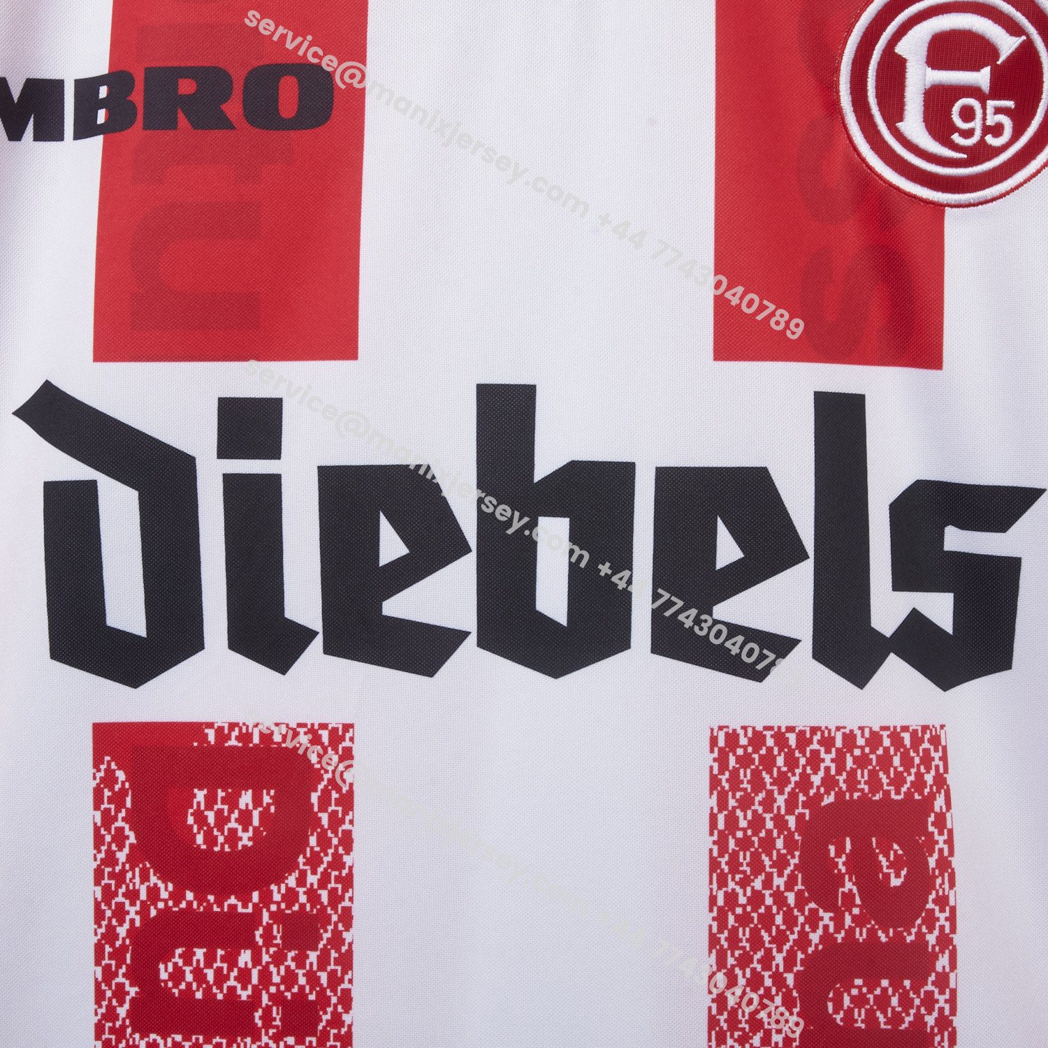ManixJersey.com | Retro Fortuna Düsseldorf 1996-98 Home Jersey -Customize Name, Number and Patch | Worldwide Shipping