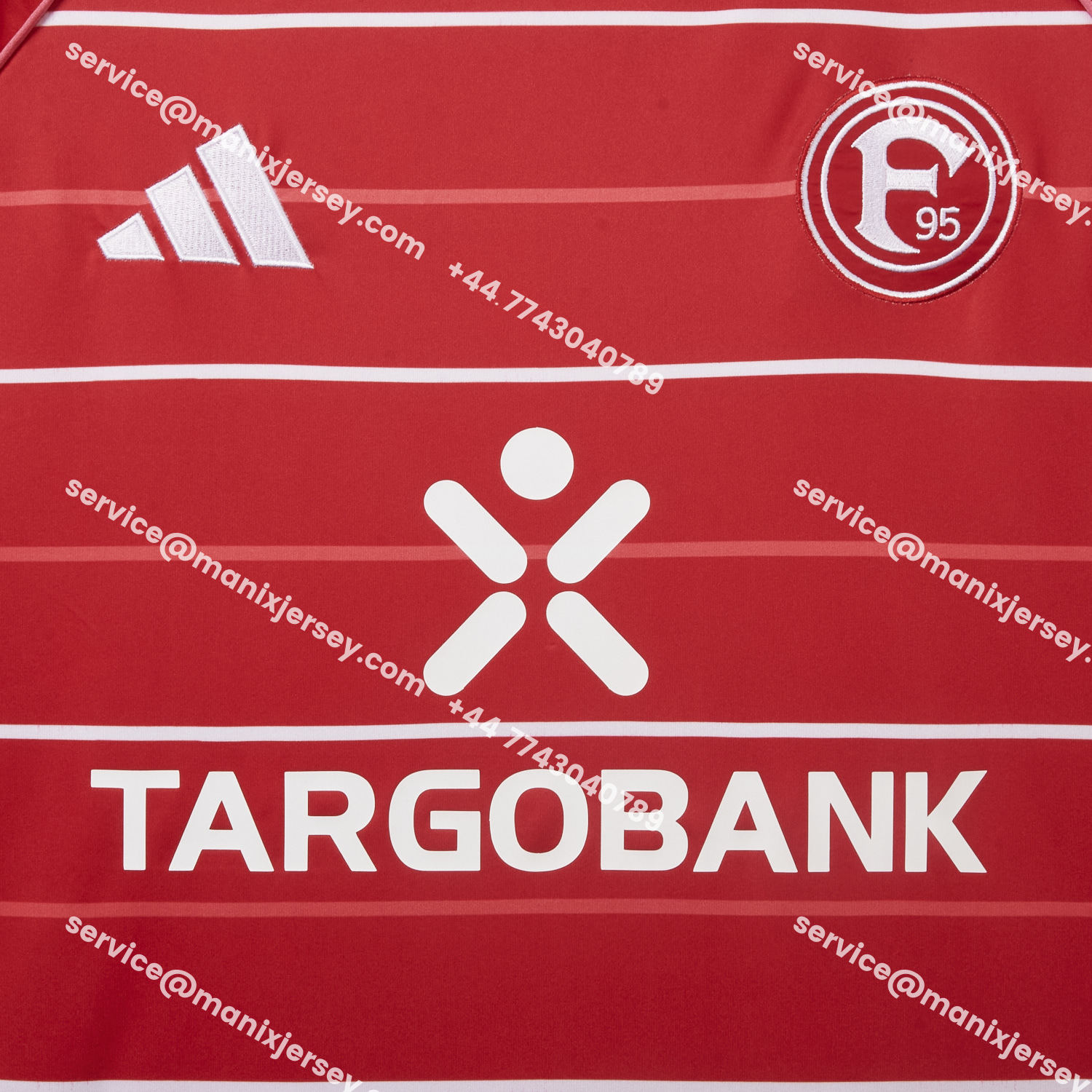 ManixJersey.com | Fortuna Düsseldorf 25-26 Home Jersey - Fans Version -Customize Name, Number and Patch | Worldwide Shipping