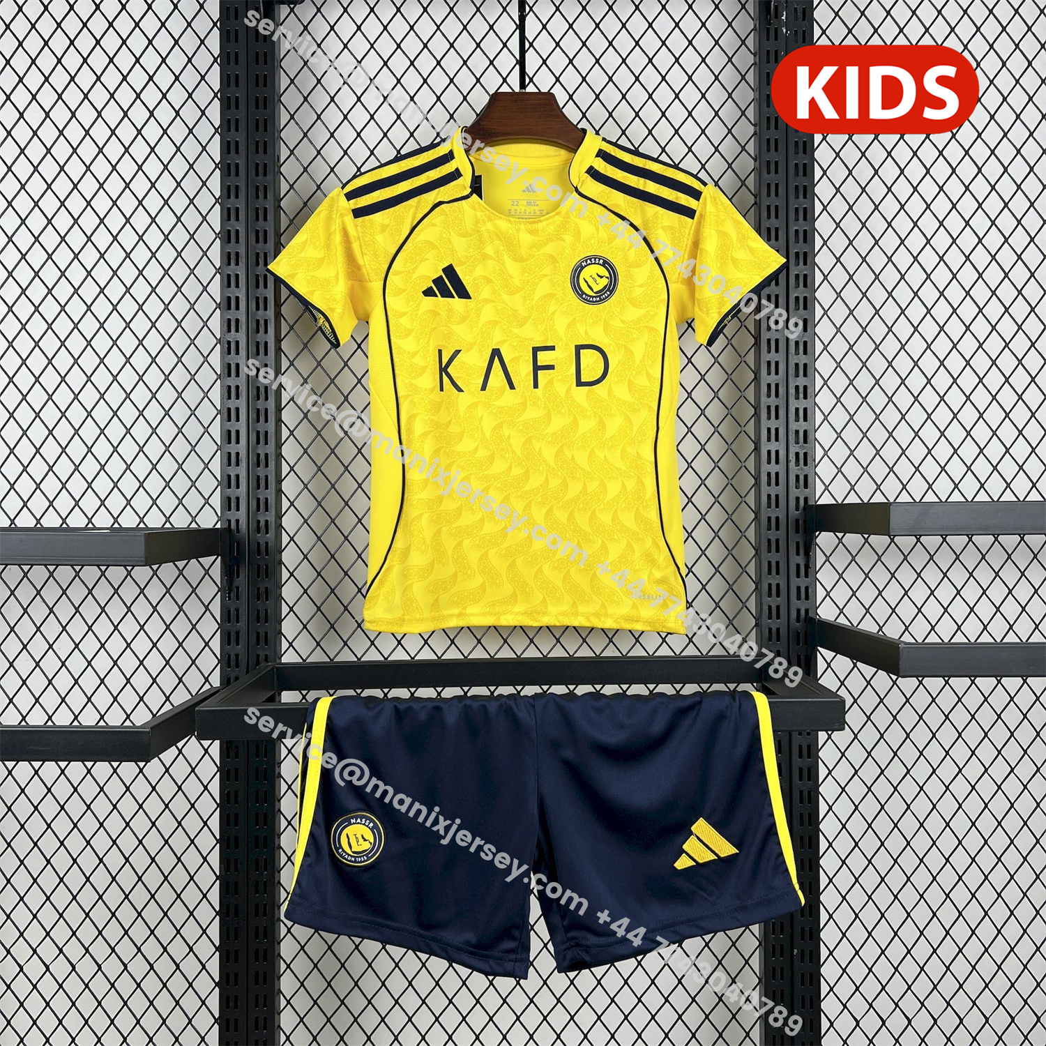 ManixJersey.com | Al Nassr Riyadh Victory 25-26 Home Kids Kit -Customize Name, Number and Patch | Worldwide Shipping